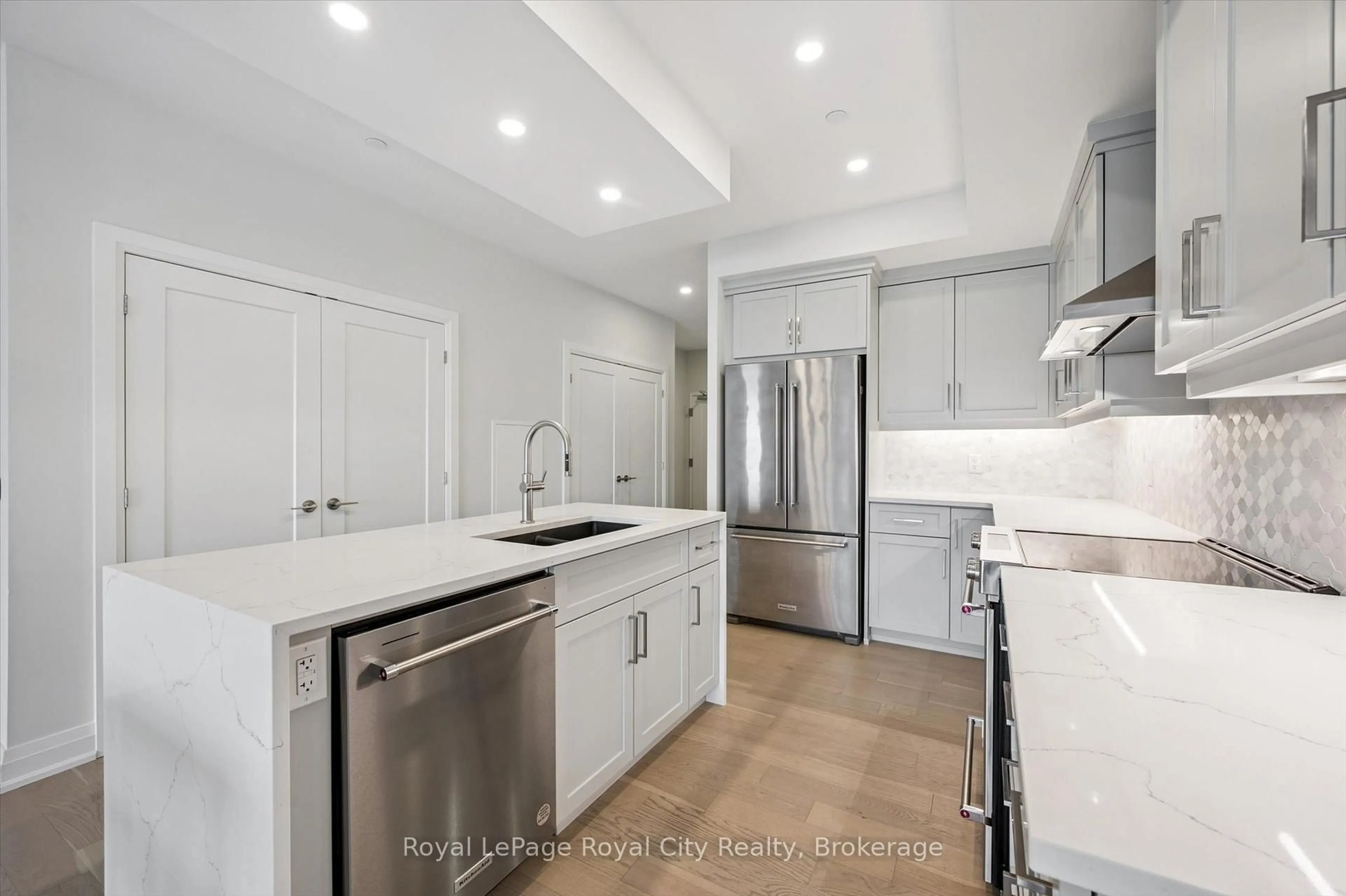Open concept kitchen, ceramic/tile floor for 71 Wyndham St #1007, Guelph Ontario N1E 0T7