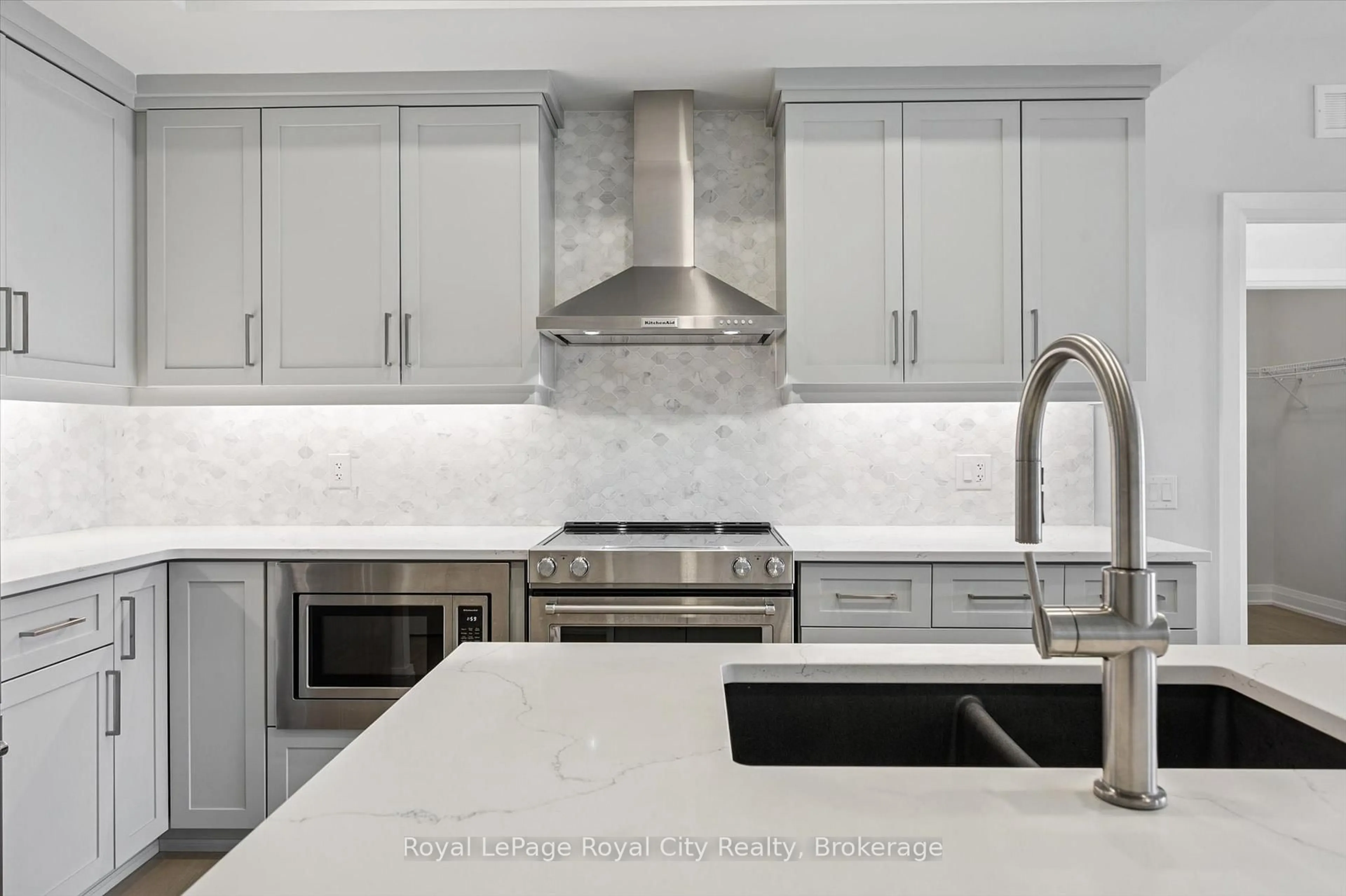 Contemporary kitchen, ceramic/tile floor for 71 Wyndham St #1007, Guelph Ontario N1E 0T7
