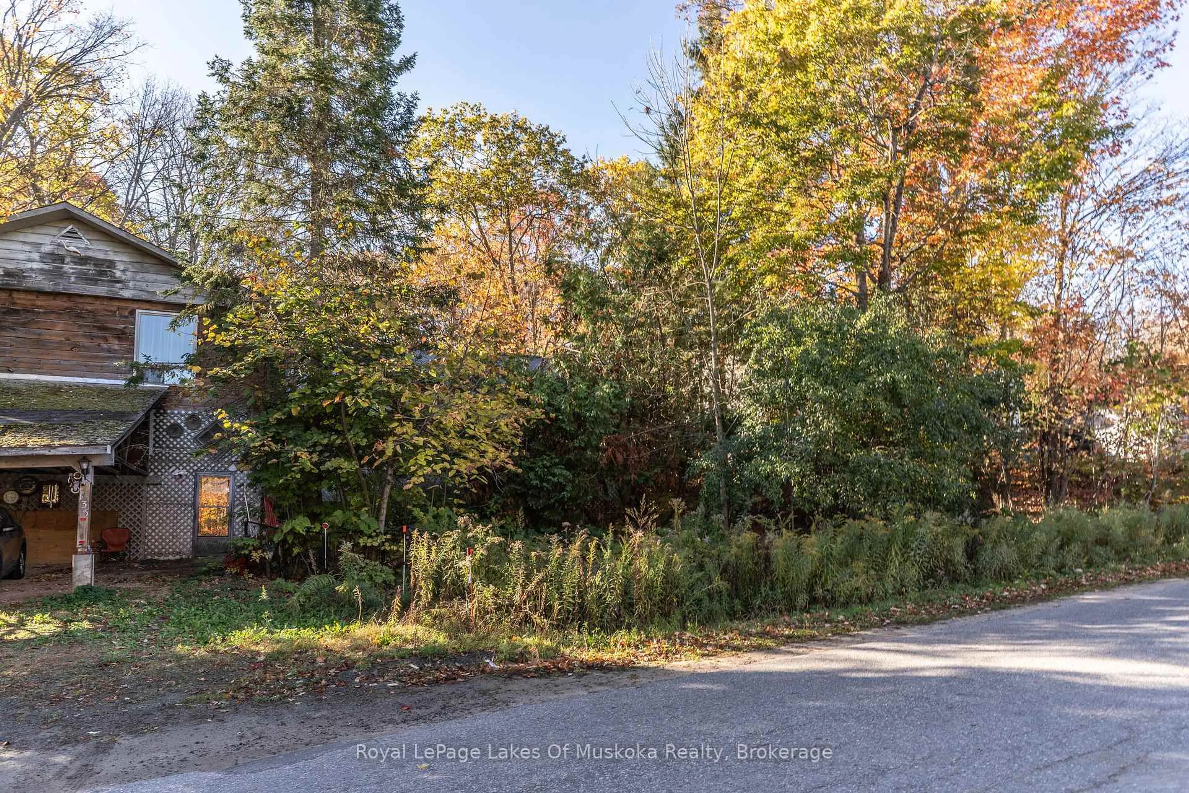 A pic from outside/outdoor area/front of a property/back of a property/a pic from drone, forest/trees view for 135 Musquash Rd, Gravenhurst Ontario P1P 0E3