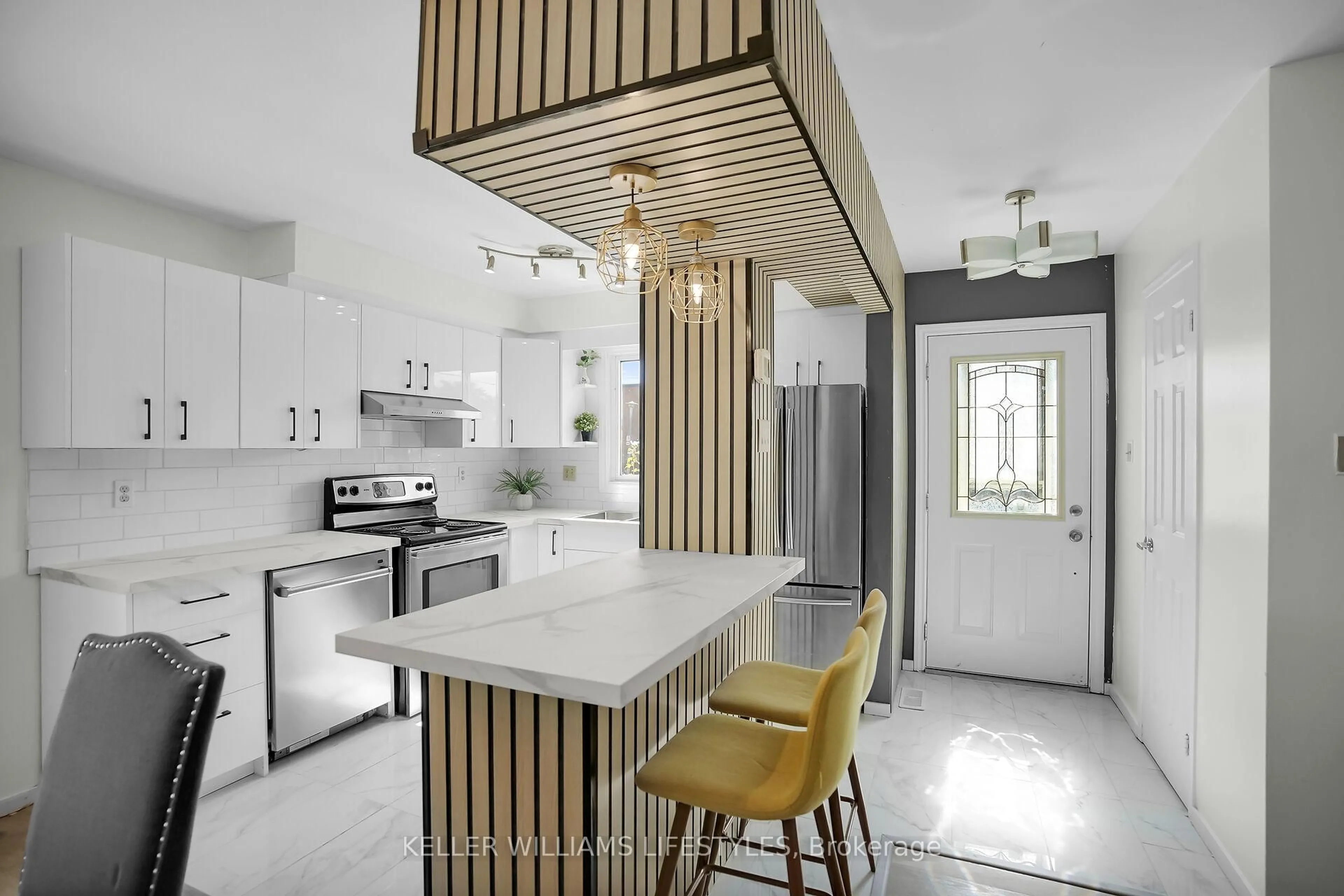 Open concept kitchen, ceramic/tile floor for 230 Clarke Rd #4, London East Ontario N5W 5P5