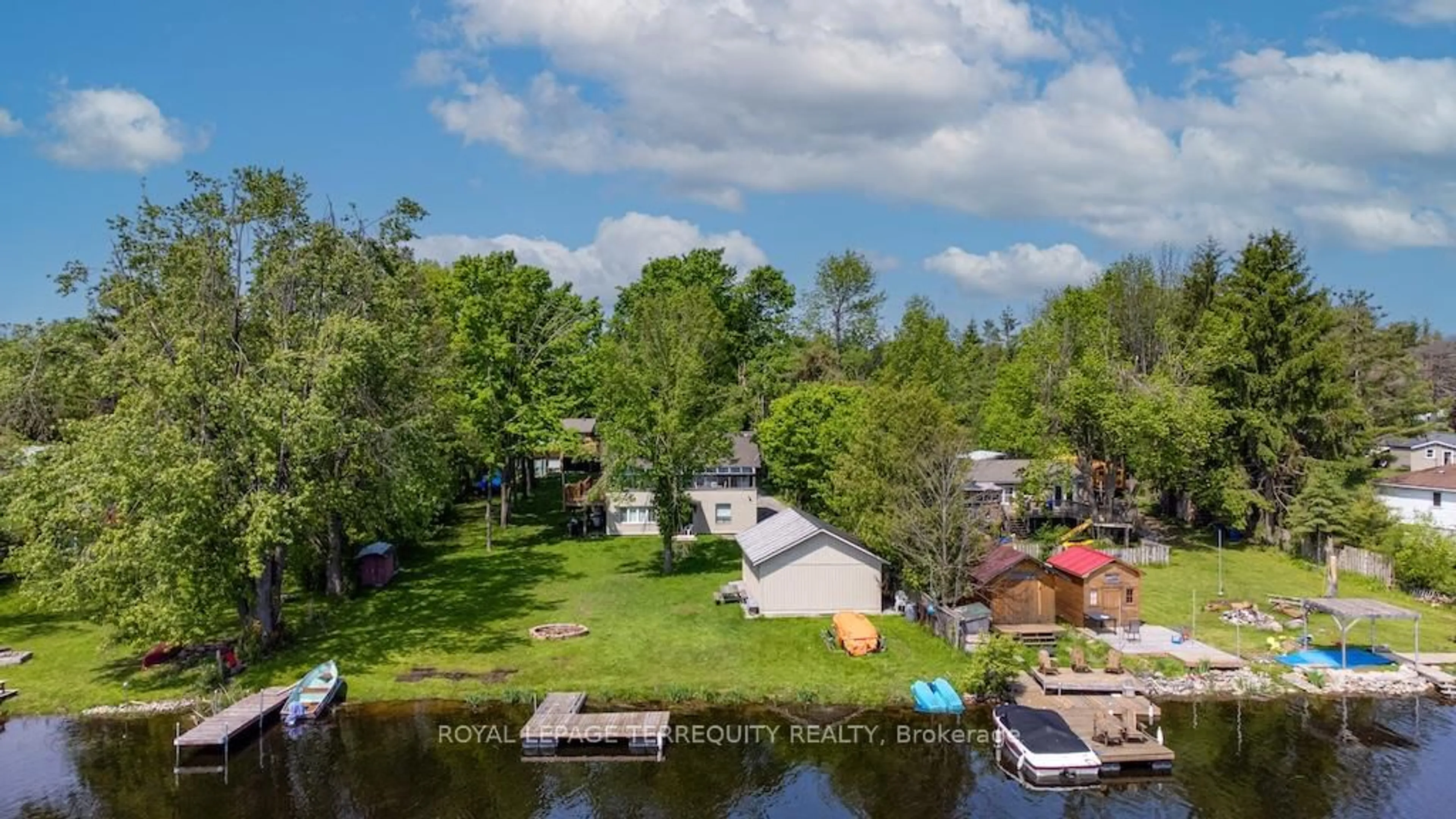 A pic from outside/outdoor area/front of a property/back of a property/a pic from drone, water/lake/river/ocean view for 31 Alpine St, Kawartha Lakes Ontario K9V 4R1