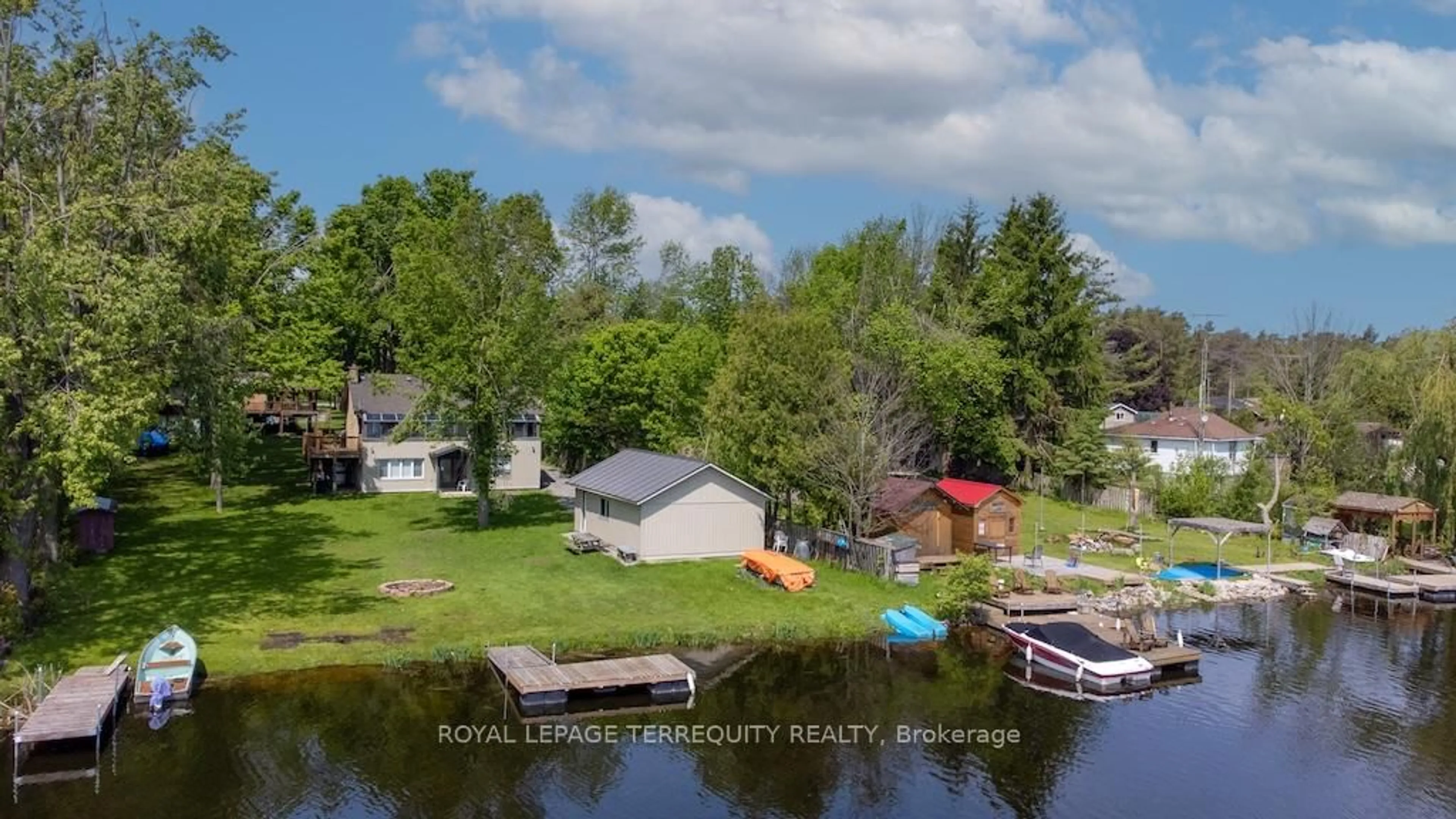 A pic from outside/outdoor area/front of a property/back of a property/a pic from drone, water/lake/river/ocean view for 31 Alpine St, Kawartha Lakes Ontario K9V 4R1
