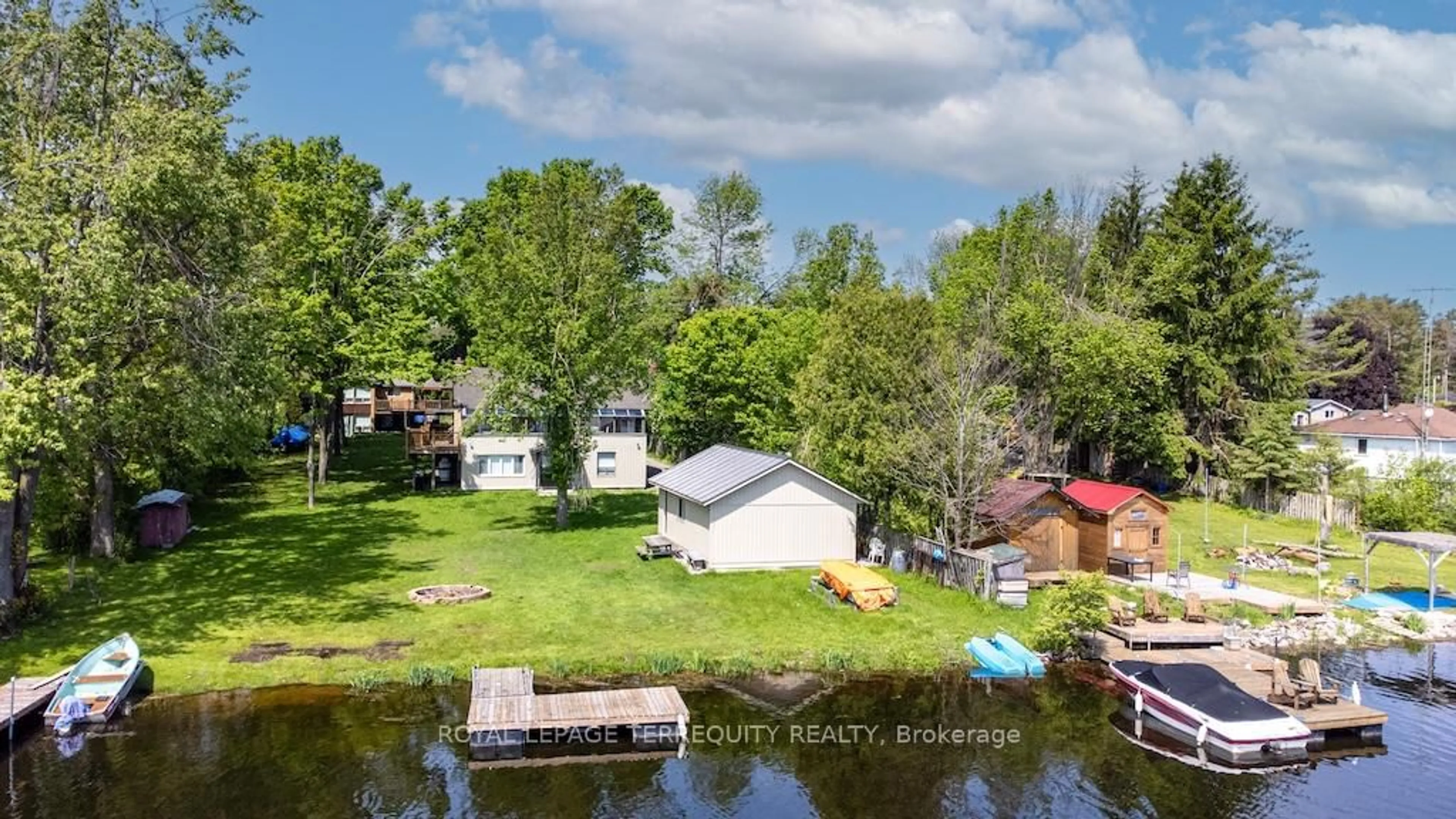 A pic from outside/outdoor area/front of a property/back of a property/a pic from drone, water/lake/river/ocean view for 31 Alpine St, Kawartha Lakes Ontario K9V 4R1