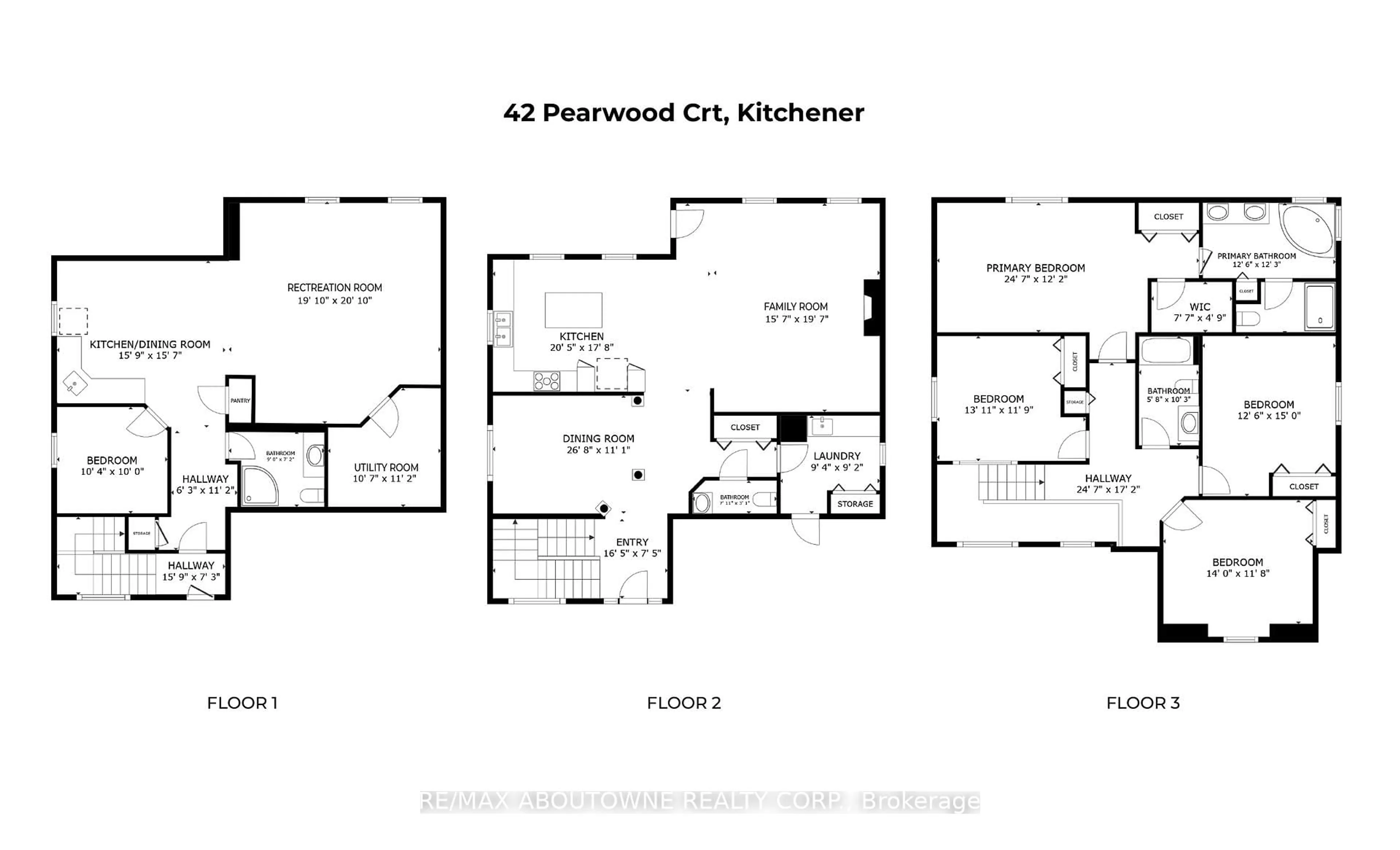 Floor plan for 42 Pearwood Crt, Kitchener Ontario N2P 2L1