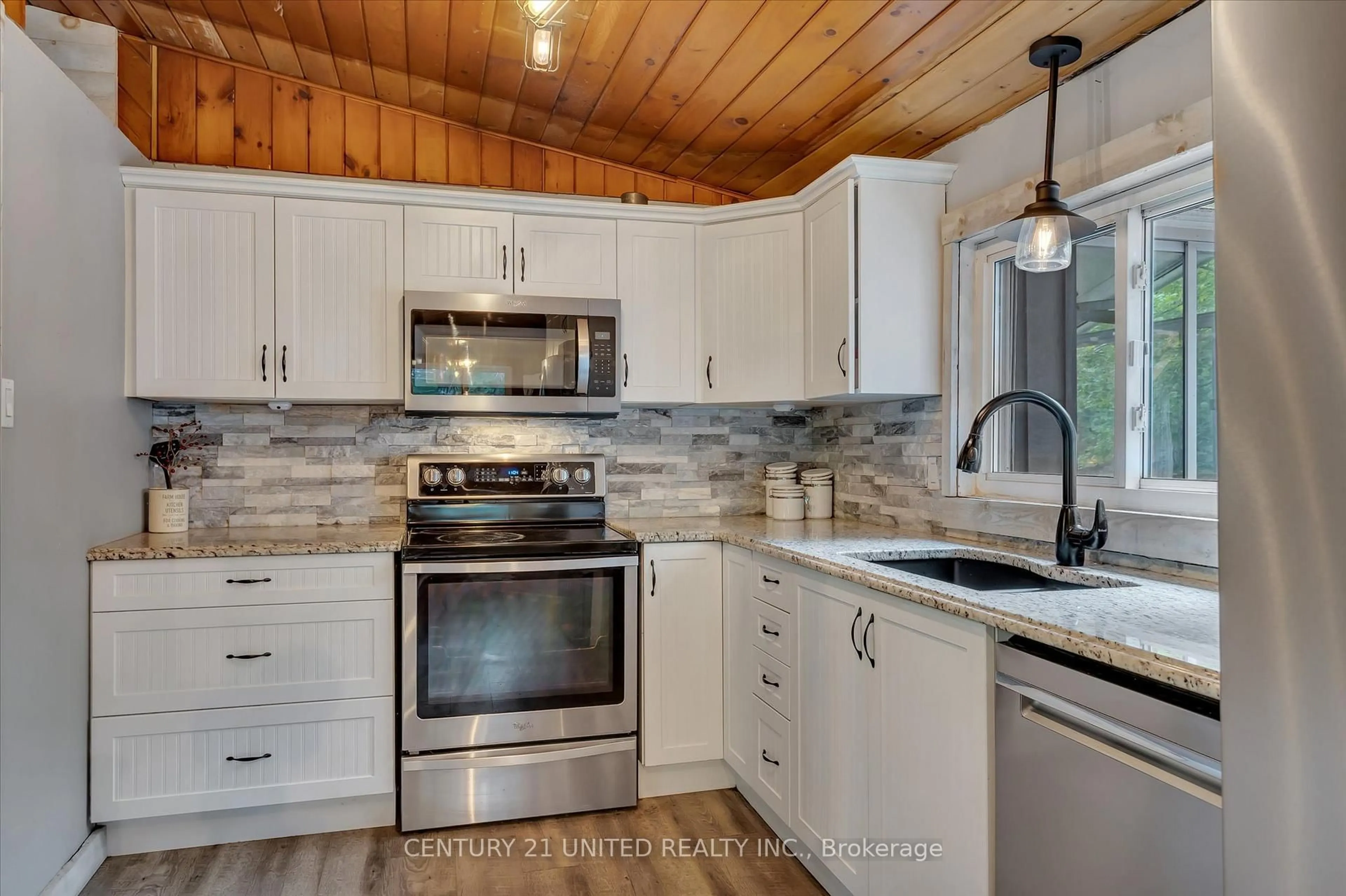 Open concept kitchen, ceramic/tile floor for 55 Northern Ave, Trent Lakes Ontario K0M 1A0