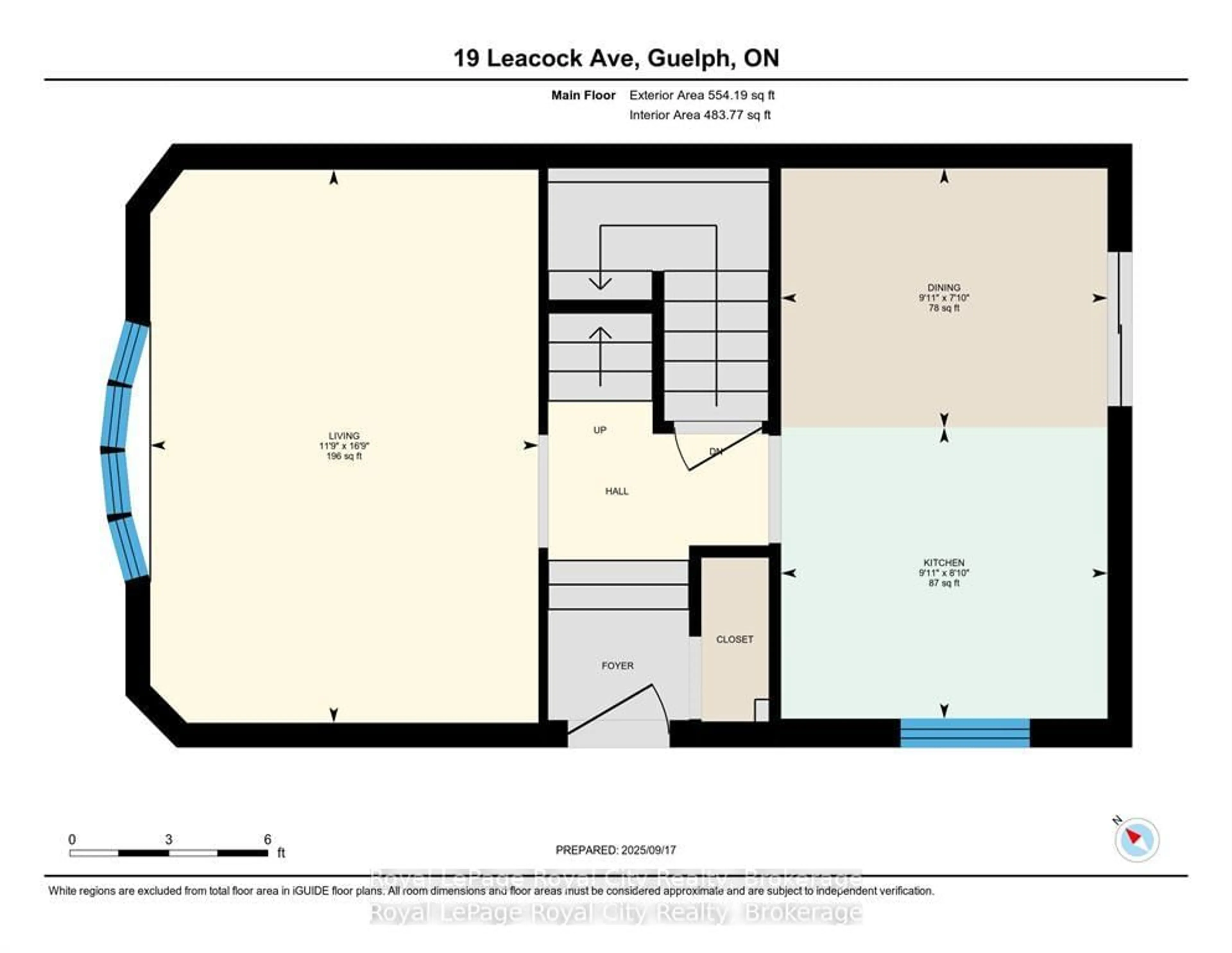 Floor plan for 19 Leacock Ave, Guelph Ontario N1E 6P9