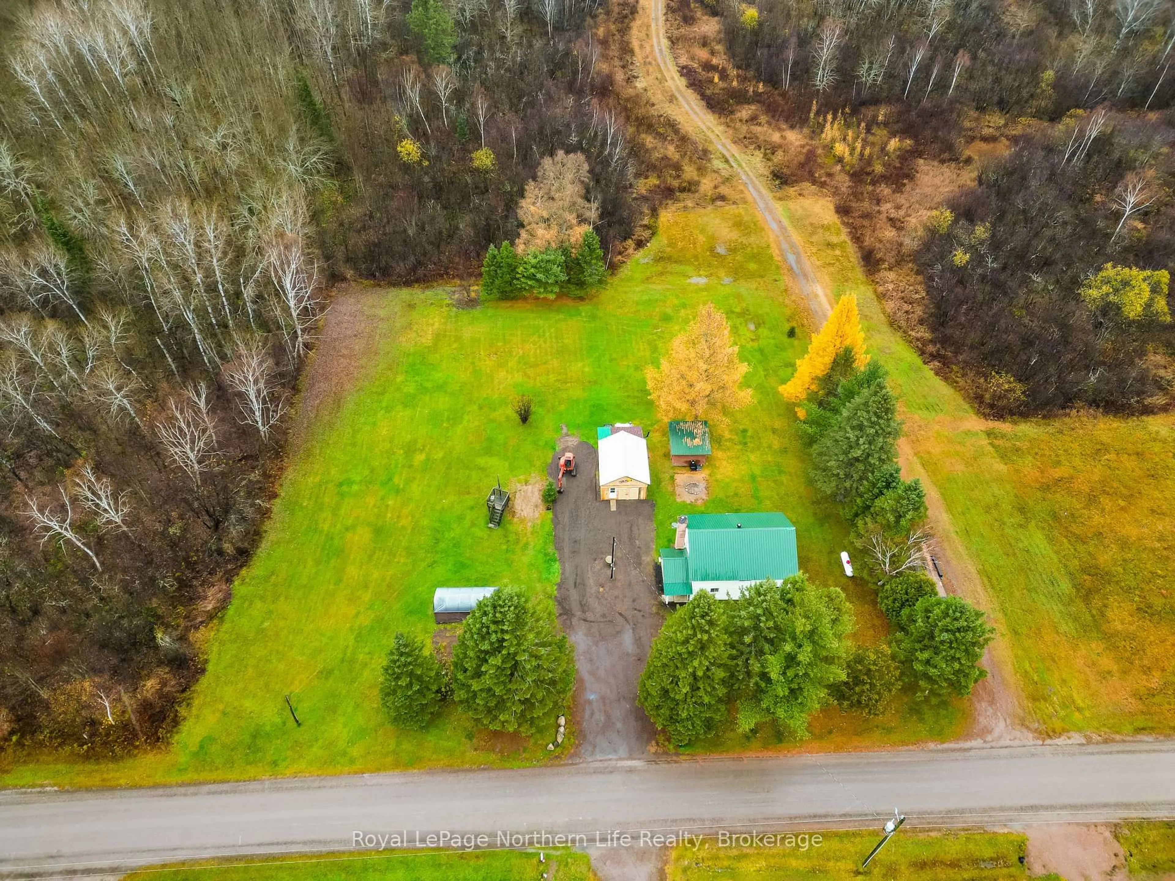 A pic from outside/outdoor area/front of a property/back of a property/a pic from drone, forest/trees view for 264 Moreau Rd, Calvin Ontario P0H 2E0
