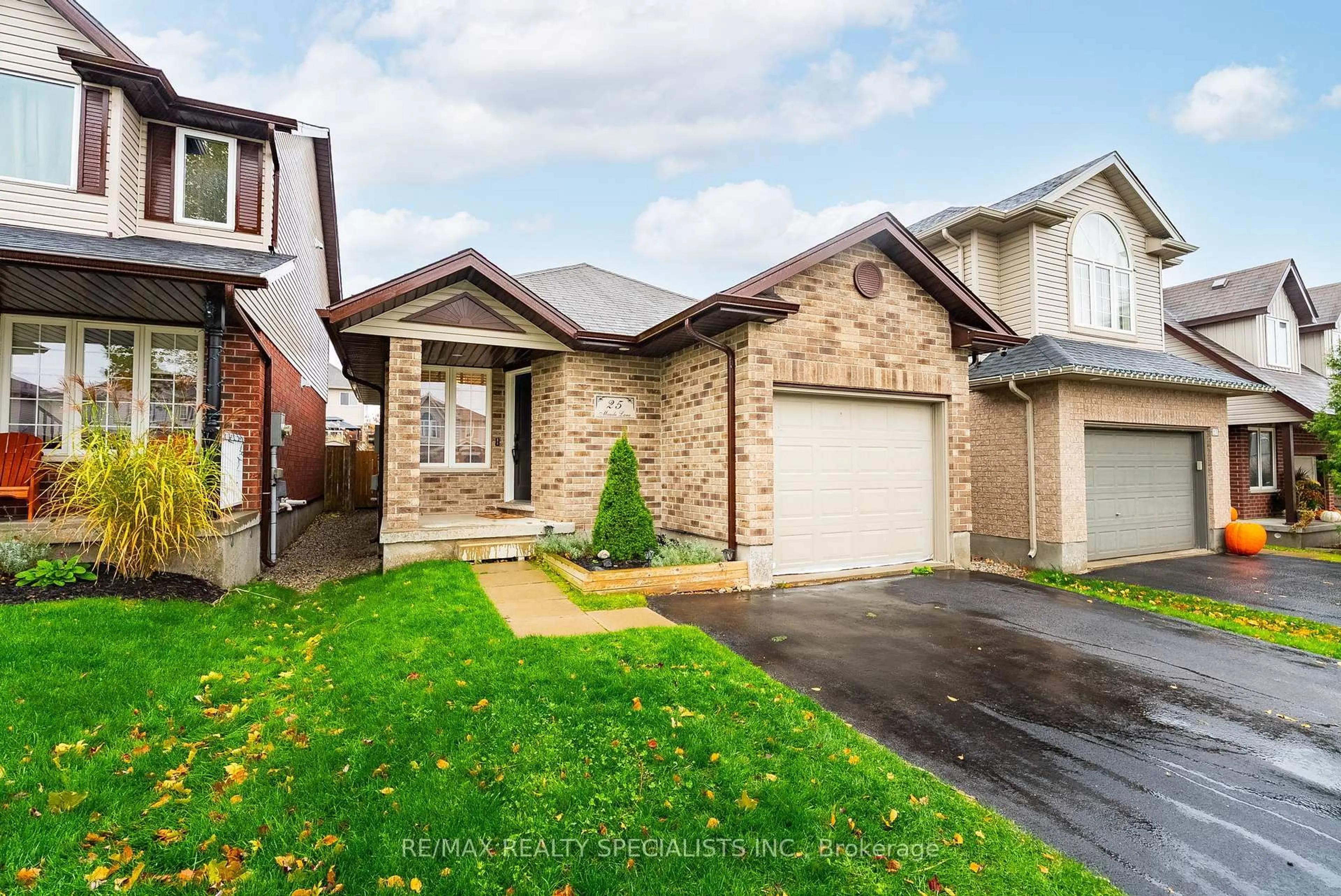 Home with brick exterior material, street for 25 Maude Lane, Guelph Ontario N1E 0G3