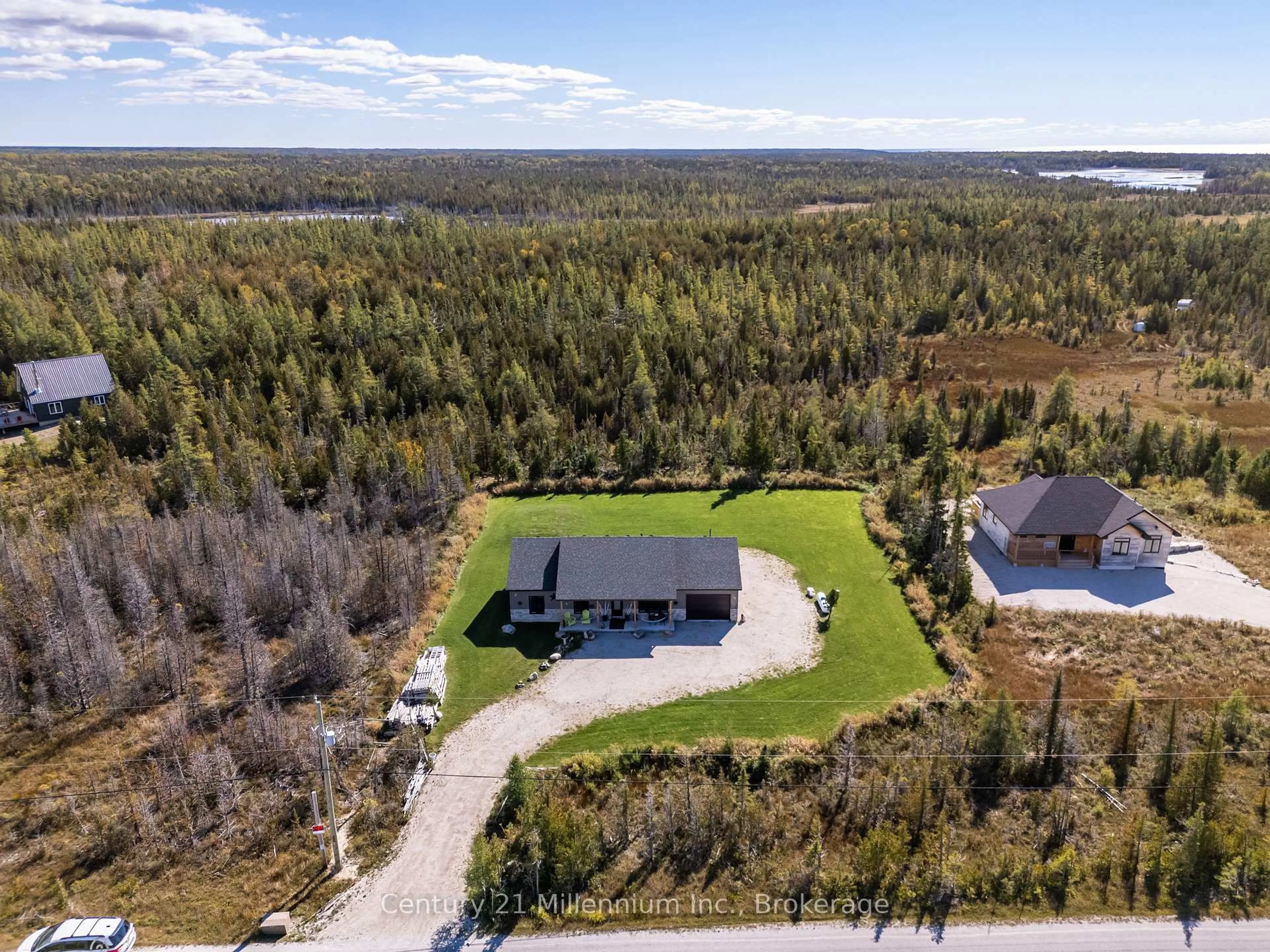 A pic from outside/outdoor area/front of a property/back of a property/a pic from drone, water/lake/river/ocean view for 621 Lindsay 30 Rd, Northern Bruce Peninsula Ontario N0H 1Z0