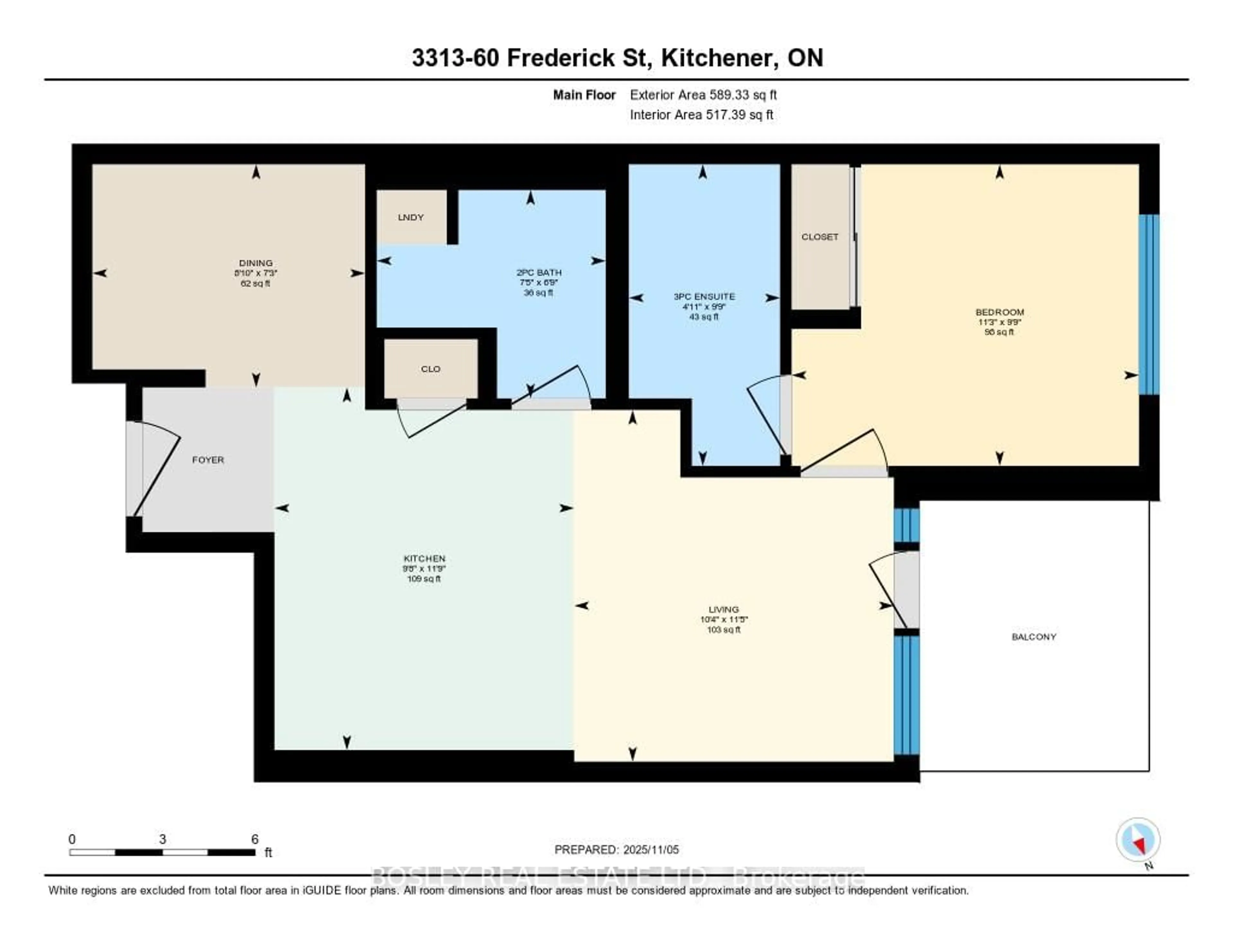 Floor plan for 60 Frederick St #3313, Kitchener Ontario N2H 0C7