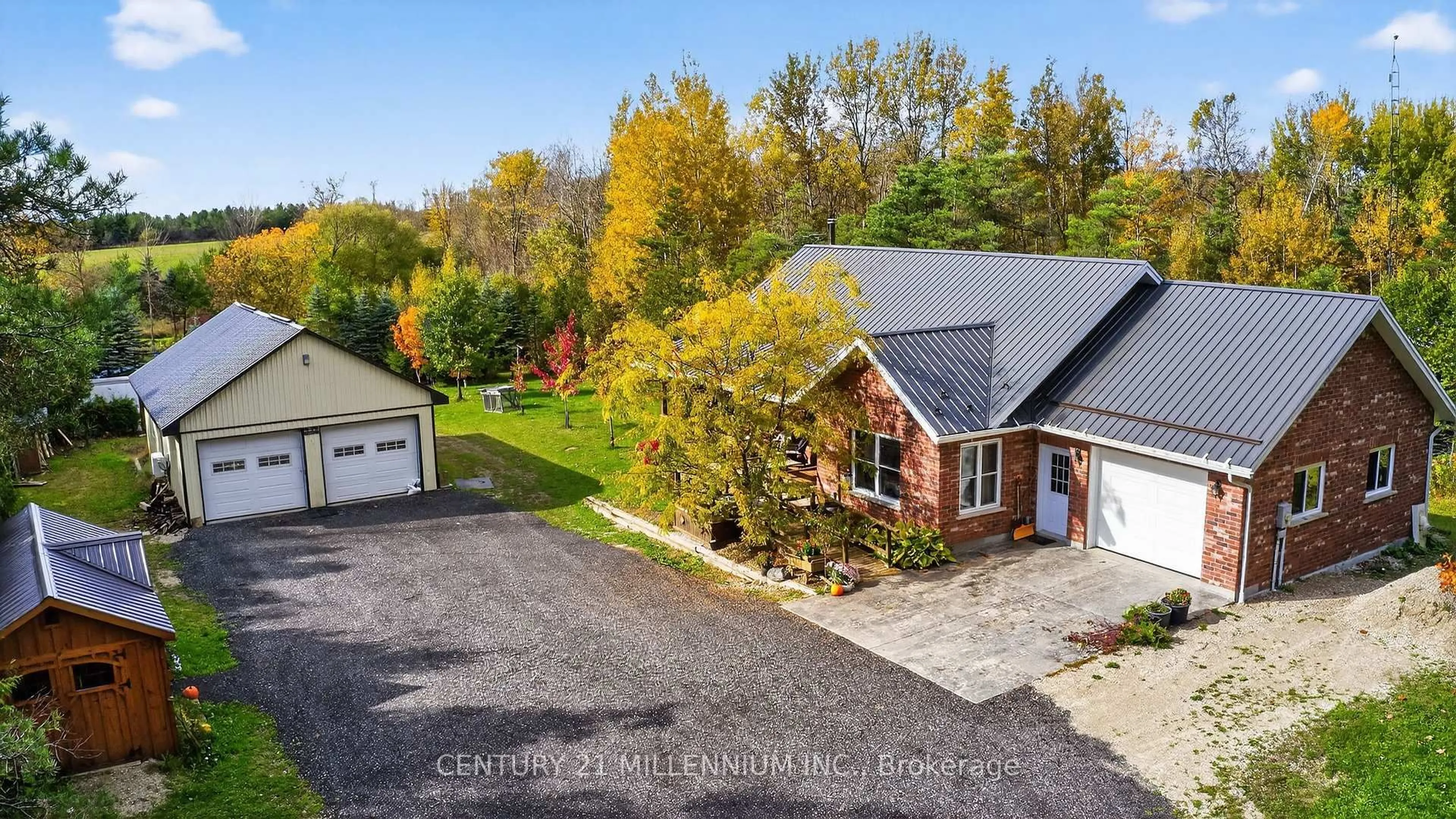 A pic from outside/outdoor area/front of a property/back of a property/a pic from drone, street for 8976 Wellington Road 16, Wellington North Ontario N0G 2E0