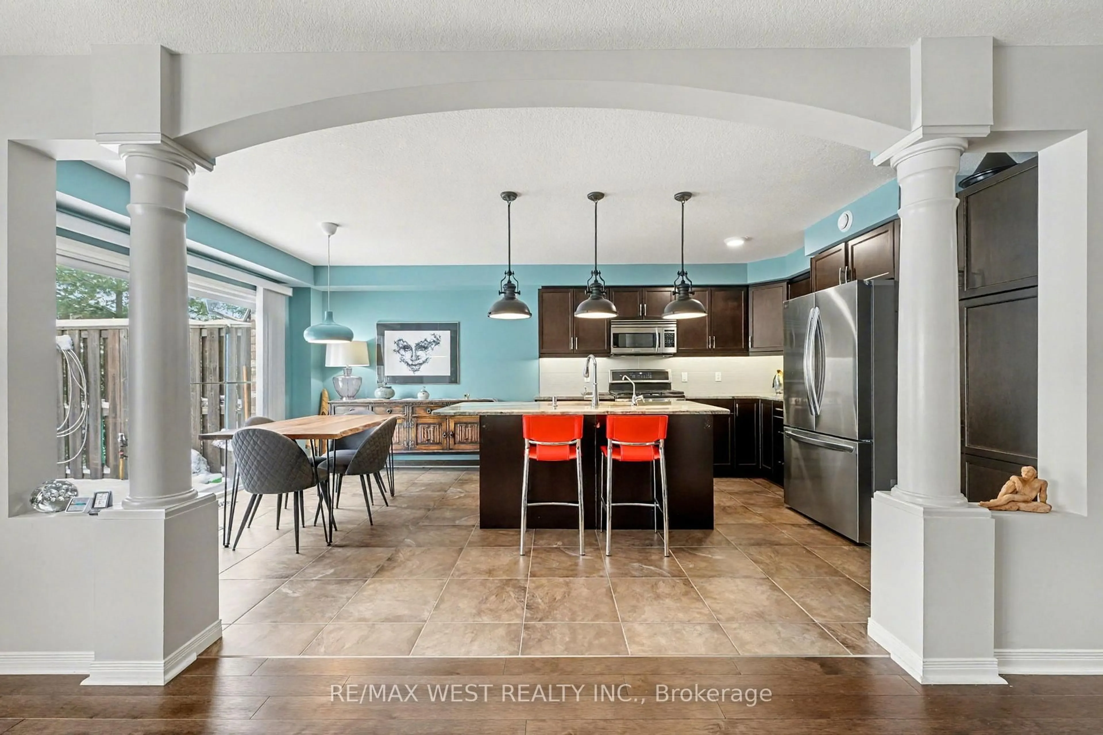 Open concept kitchen, ceramic/tile floor for 255 Summerfield Dr #7, Guelph Ontario N1L 0E1