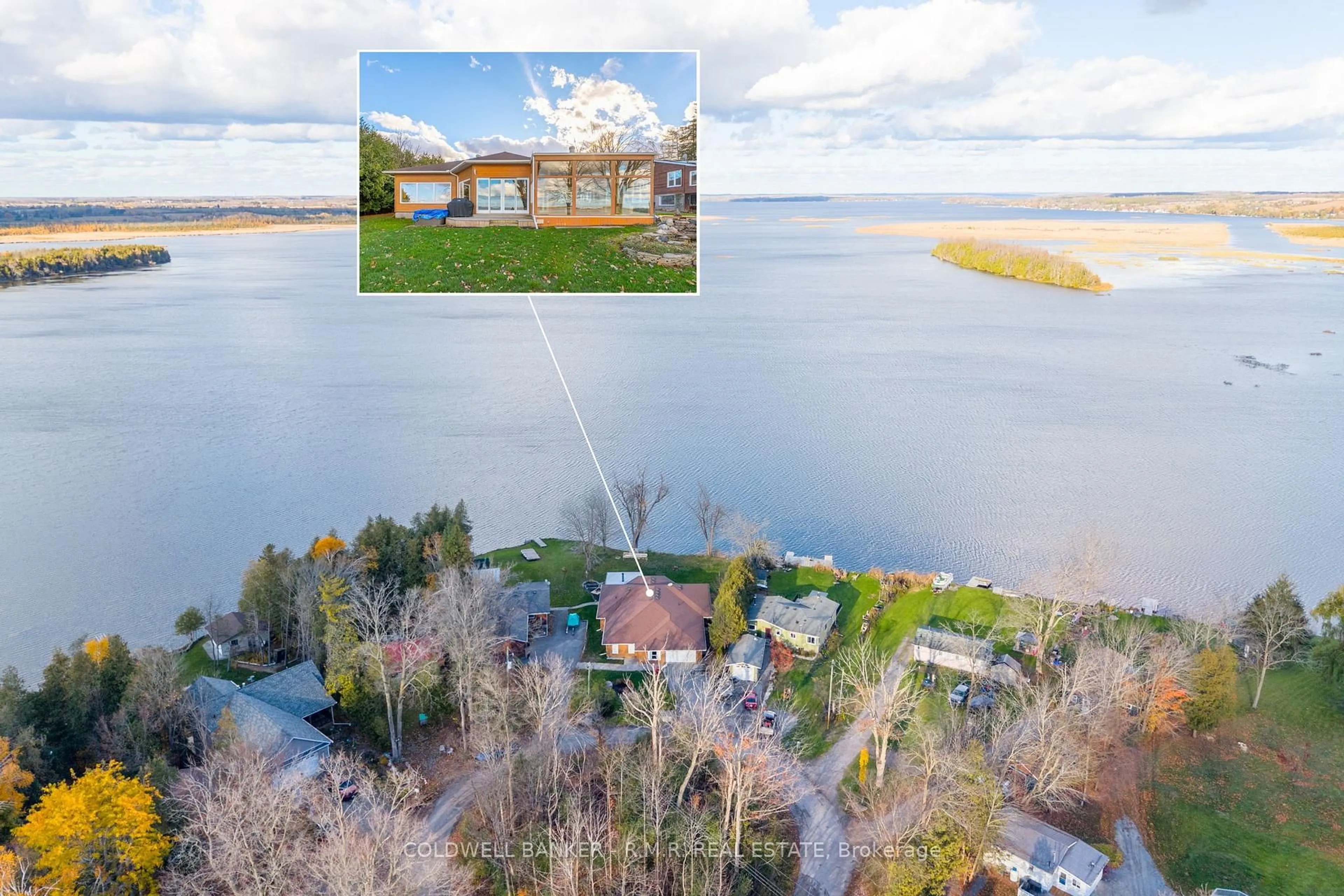 A pic from outside/outdoor area/front of a property/back of a property/a pic from drone, water/lake/river/ocean view for 74 Butternut Dr, Kawartha Lakes Ontario K9V 4R1