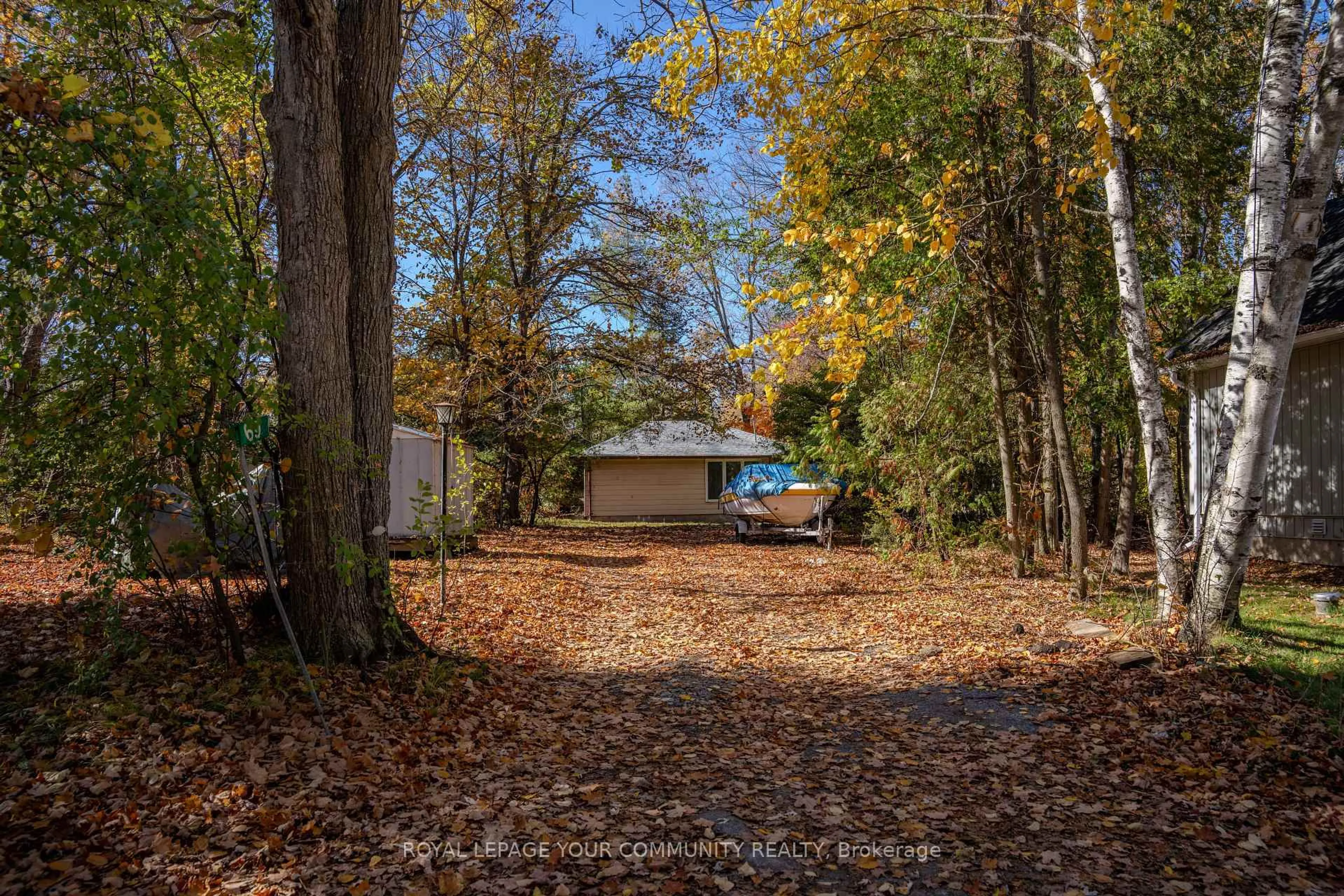 A pic from outside/outdoor area/front of a property/back of a property/a pic from drone, forest/trees view for 69 Fall's Bay Rd, Kawartha Lakes Ontario K0M 1A0