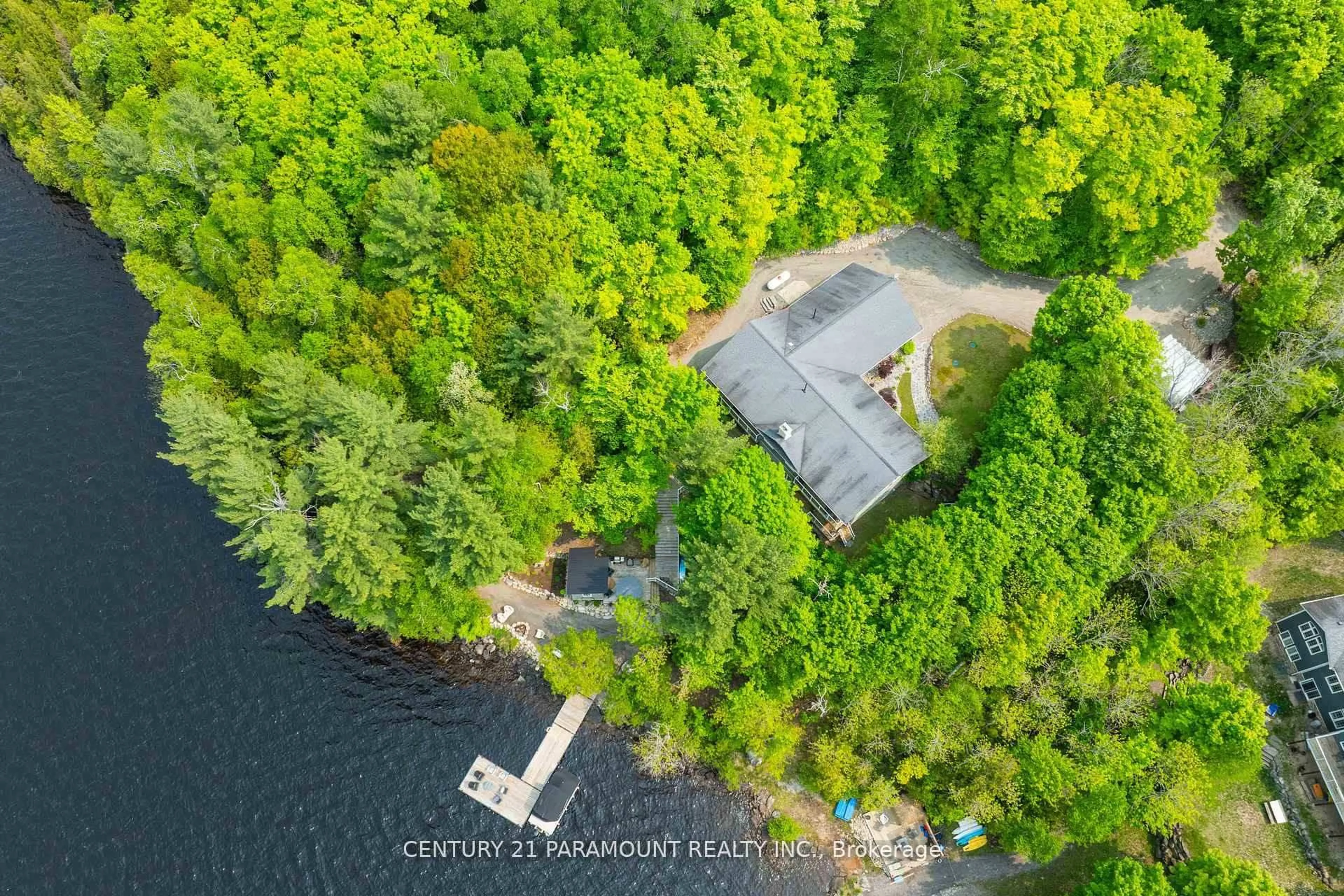 A pic from outside/outdoor area/front of a property/back of a property/a pic from drone, water/lake/river/ocean view for 276 Jeffrey Rd, Ryerson Ontario P0A 1C0