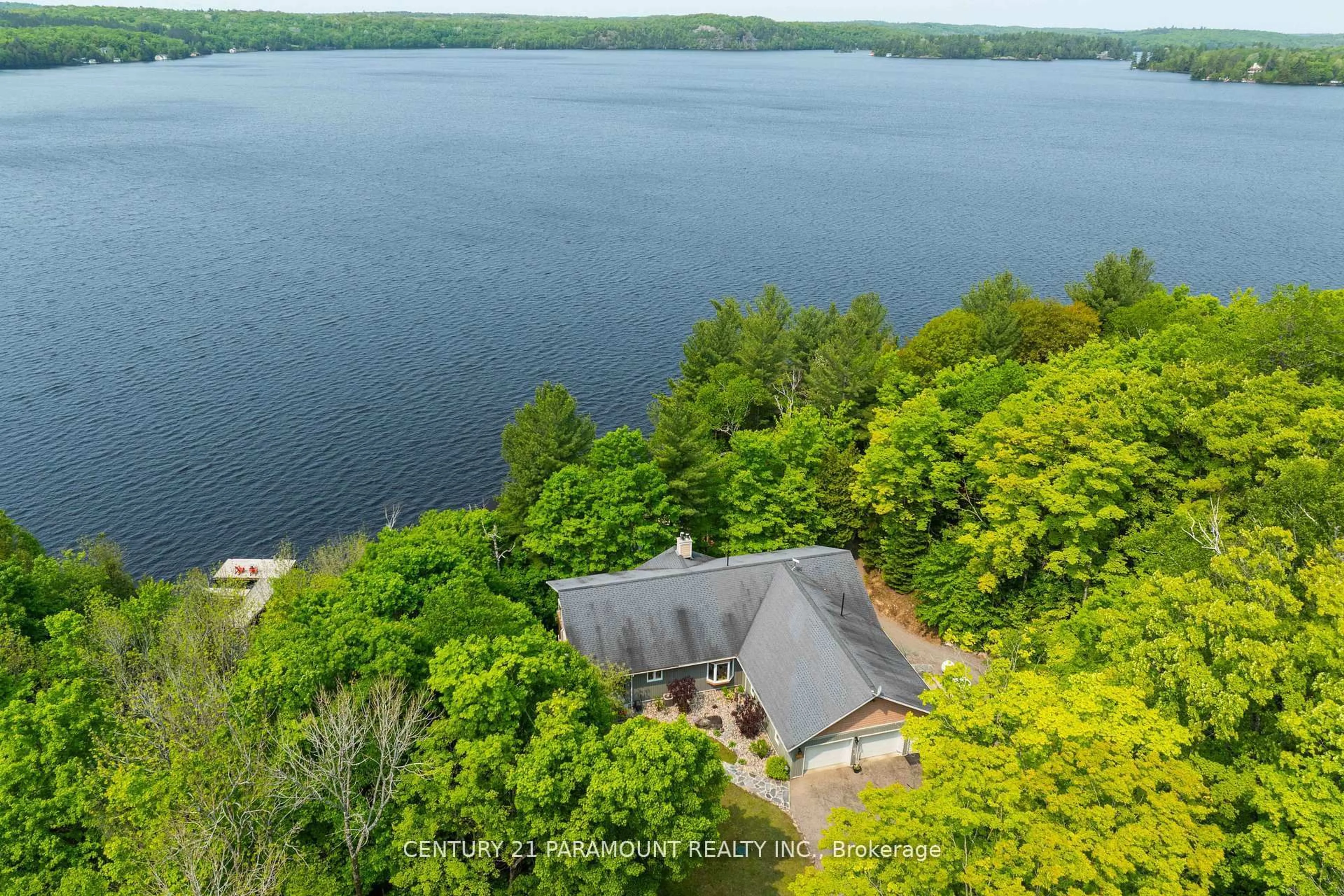 A pic from outside/outdoor area/front of a property/back of a property/a pic from drone, water/lake/river/ocean view for 276 Jeffrey Rd, Ryerson Ontario P0A 1C0