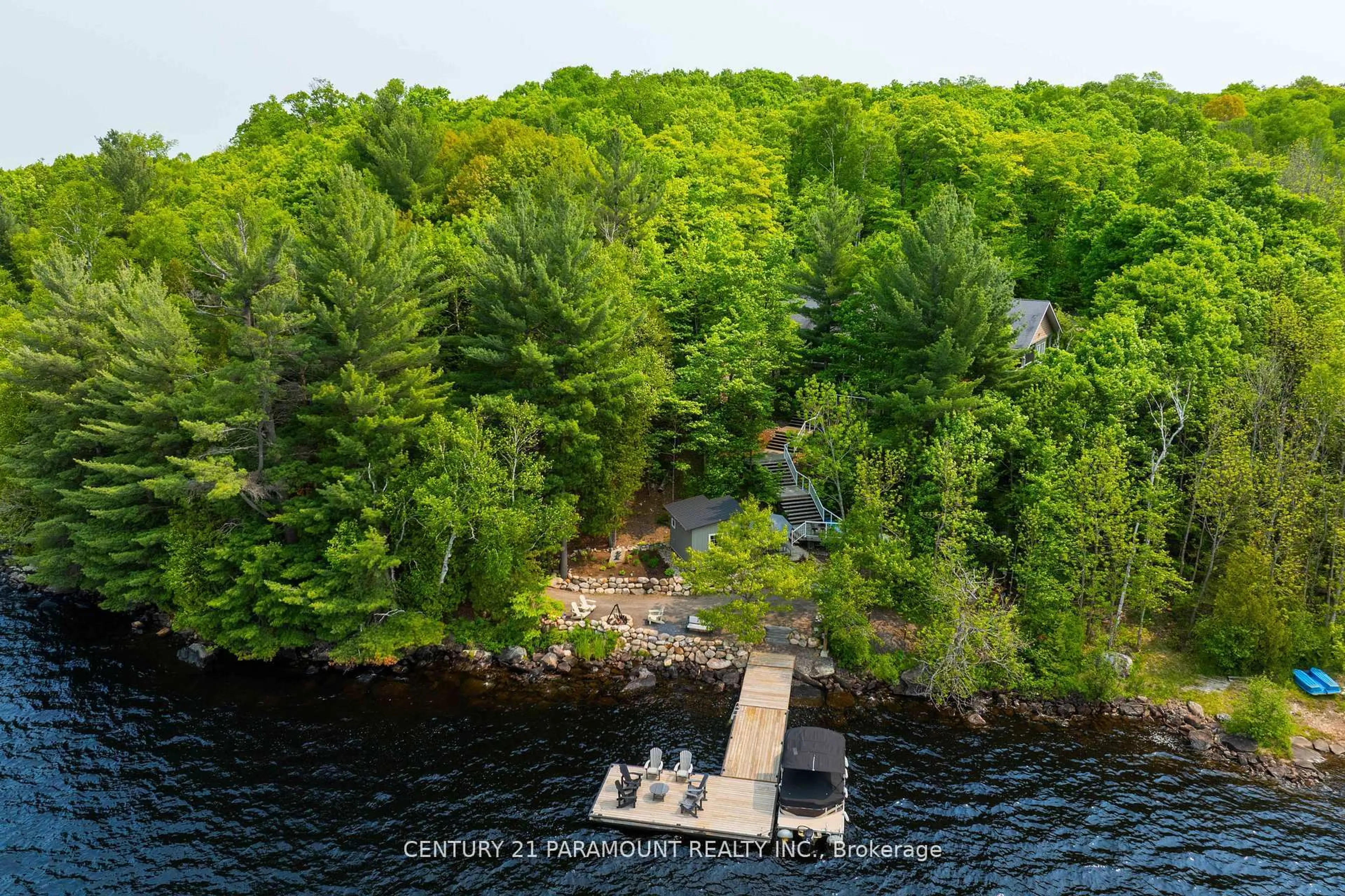 A pic from outside/outdoor area/front of a property/back of a property/a pic from drone, water/lake/river/ocean view for 276 Jeffrey Rd, Ryerson Ontario P0A 1C0