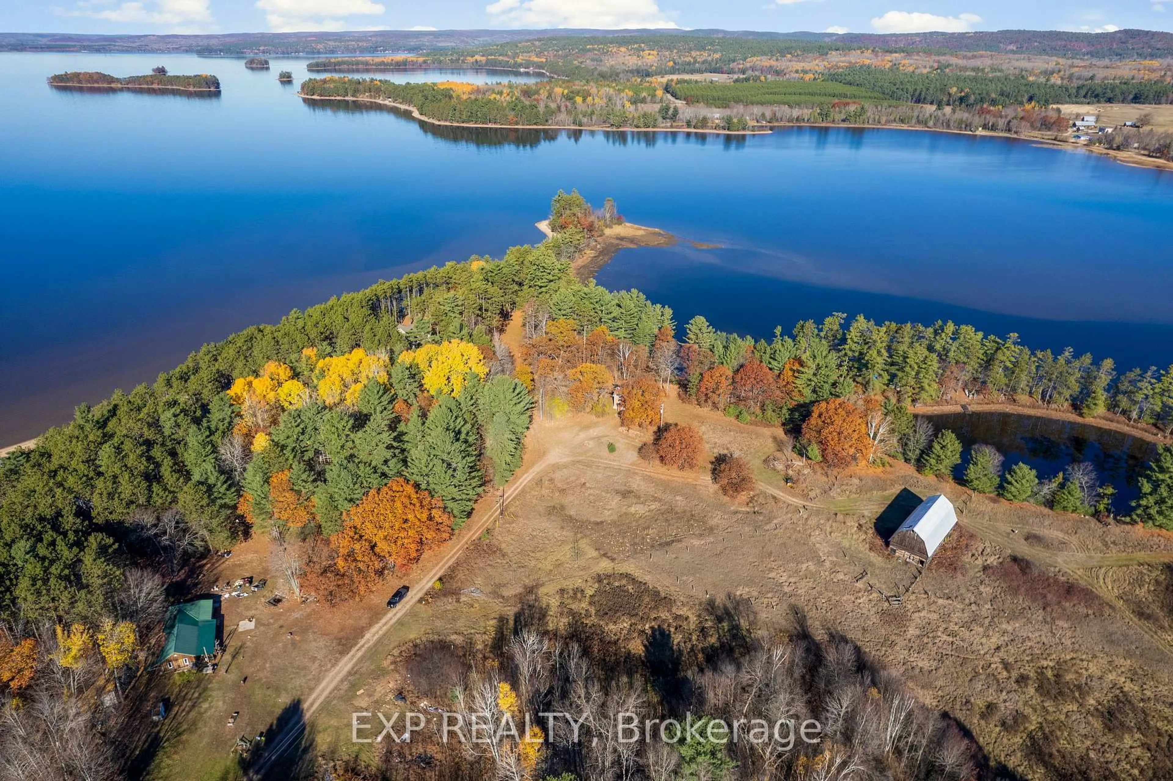 A pic from outside/outdoor area/front of a property/back of a property/a pic from drone, water/lake/river/ocean view for 30 Grannys Lane, Killaloe Ontario K0J 2A0