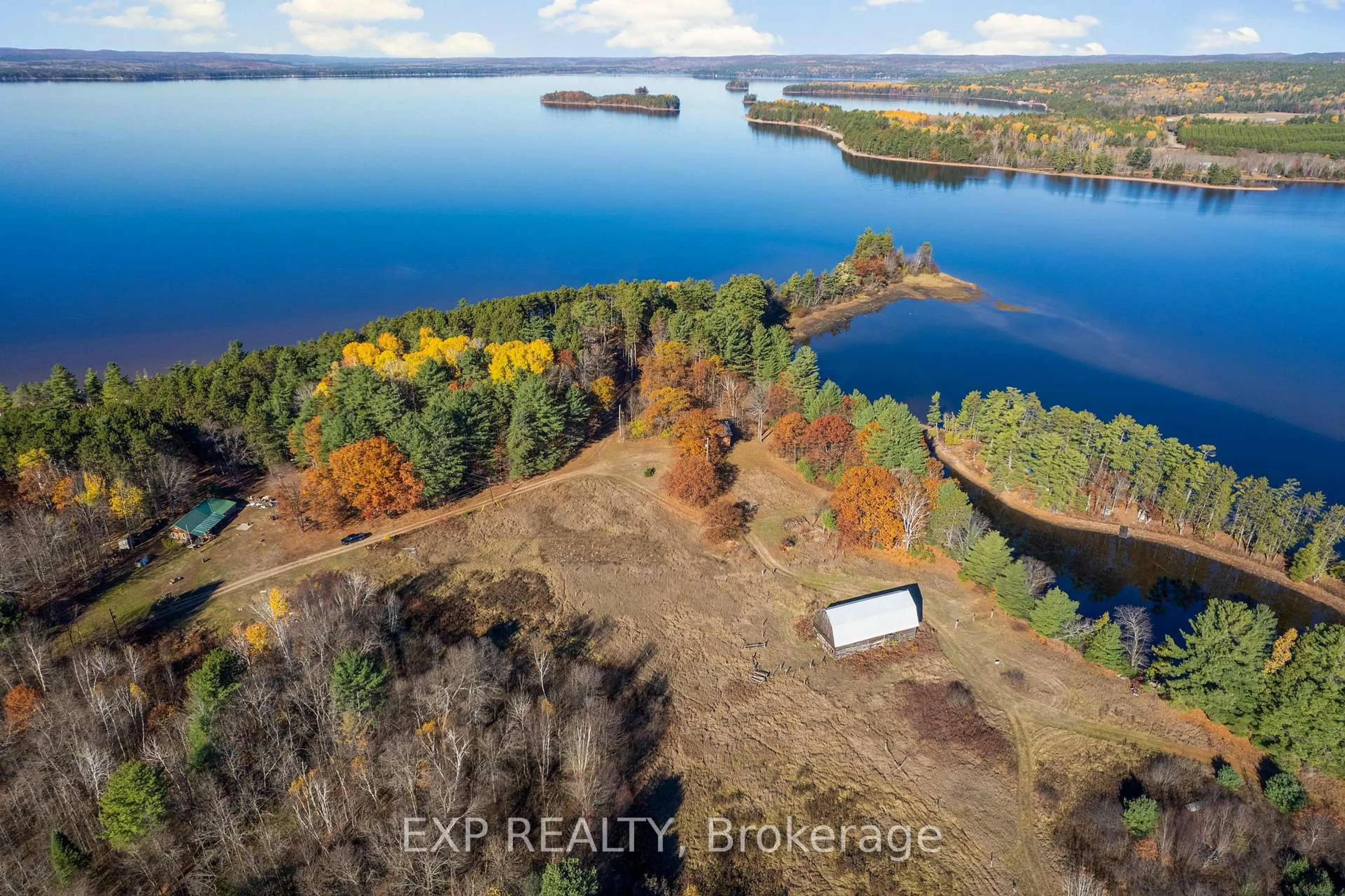 A pic from outside/outdoor area/front of a property/back of a property/a pic from drone, water/lake/river/ocean view for 30 Grannys Lane, Killaloe Ontario K0J 2A0