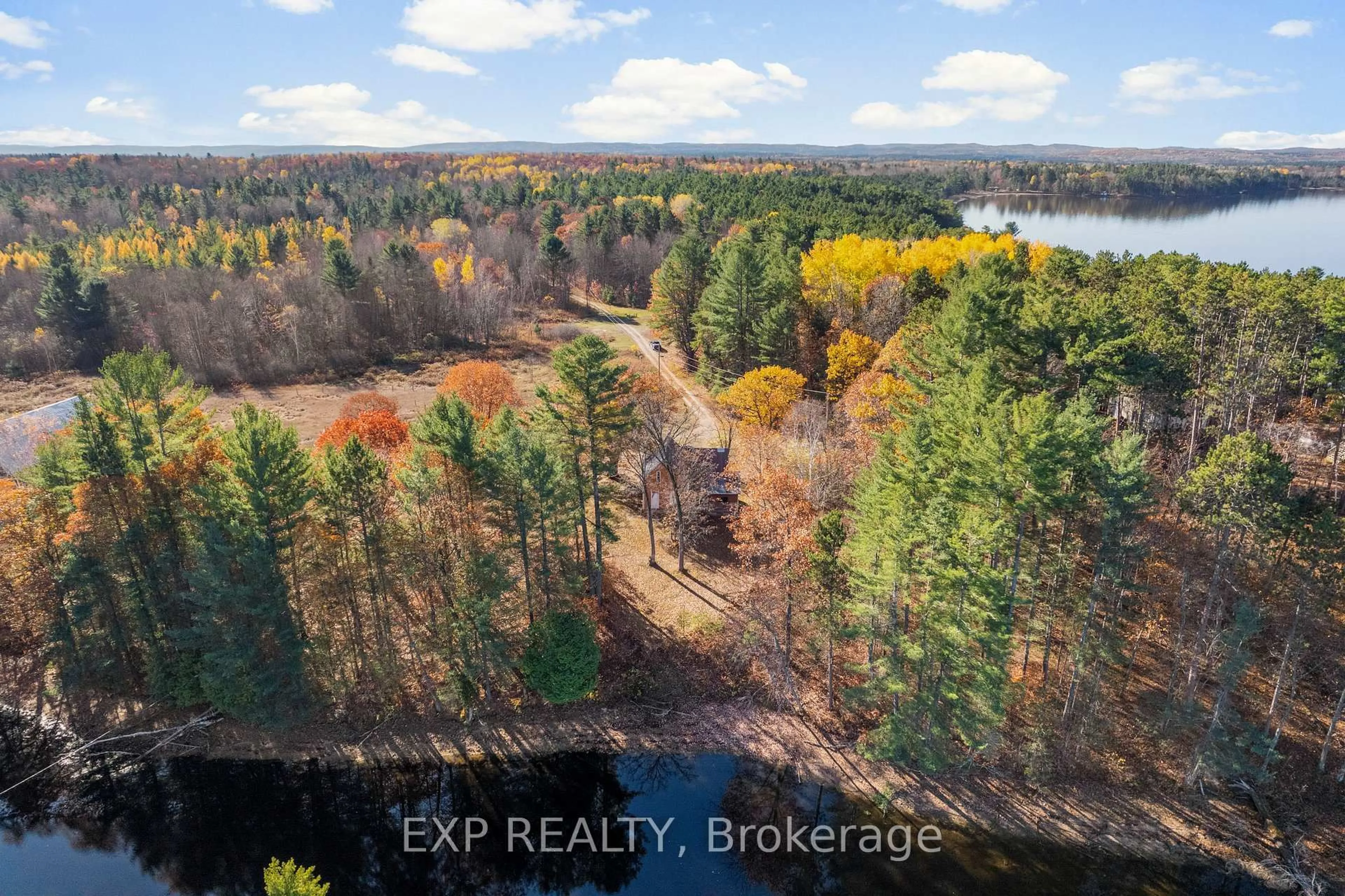 A pic from outside/outdoor area/front of a property/back of a property/a pic from drone, water/lake/river/ocean view for 30 Grannys Lane, Killaloe Ontario K0J 2A0