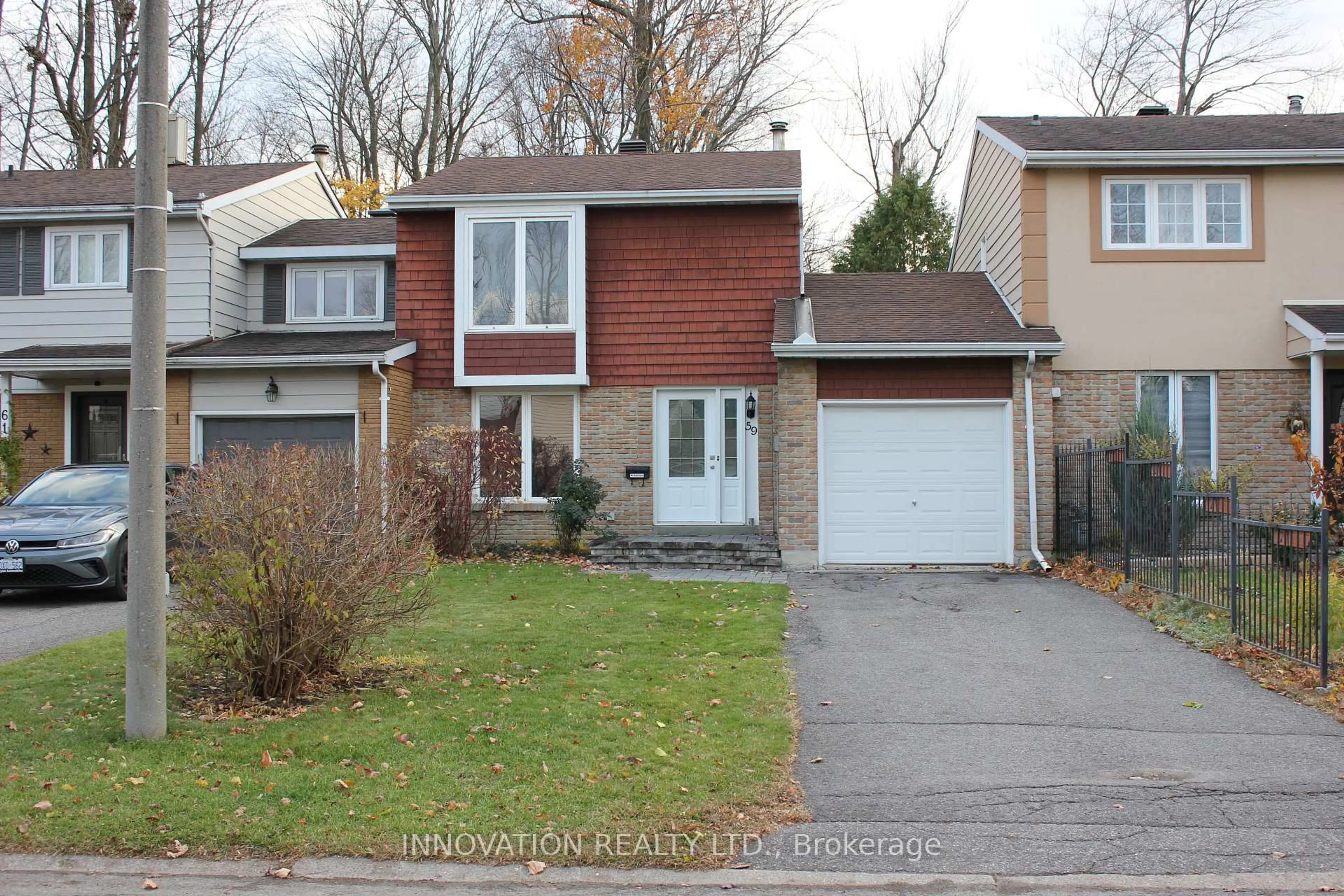 Home with brick exterior material, street for 59 Valewood Cres, Ottawa Ontario K1B 4G1