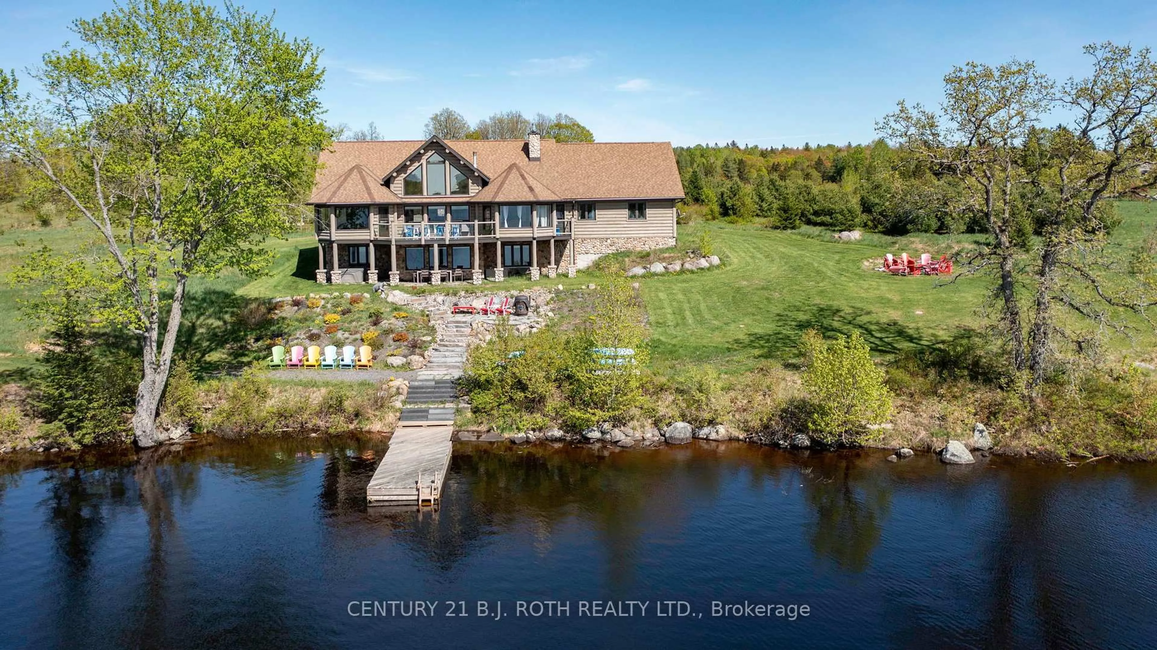 A pic from outside/outdoor area/front of a property/back of a property/a pic from drone, water/lake/river/ocean view for 64 Mccords Rd, McKellar Ontario P2A 0B5