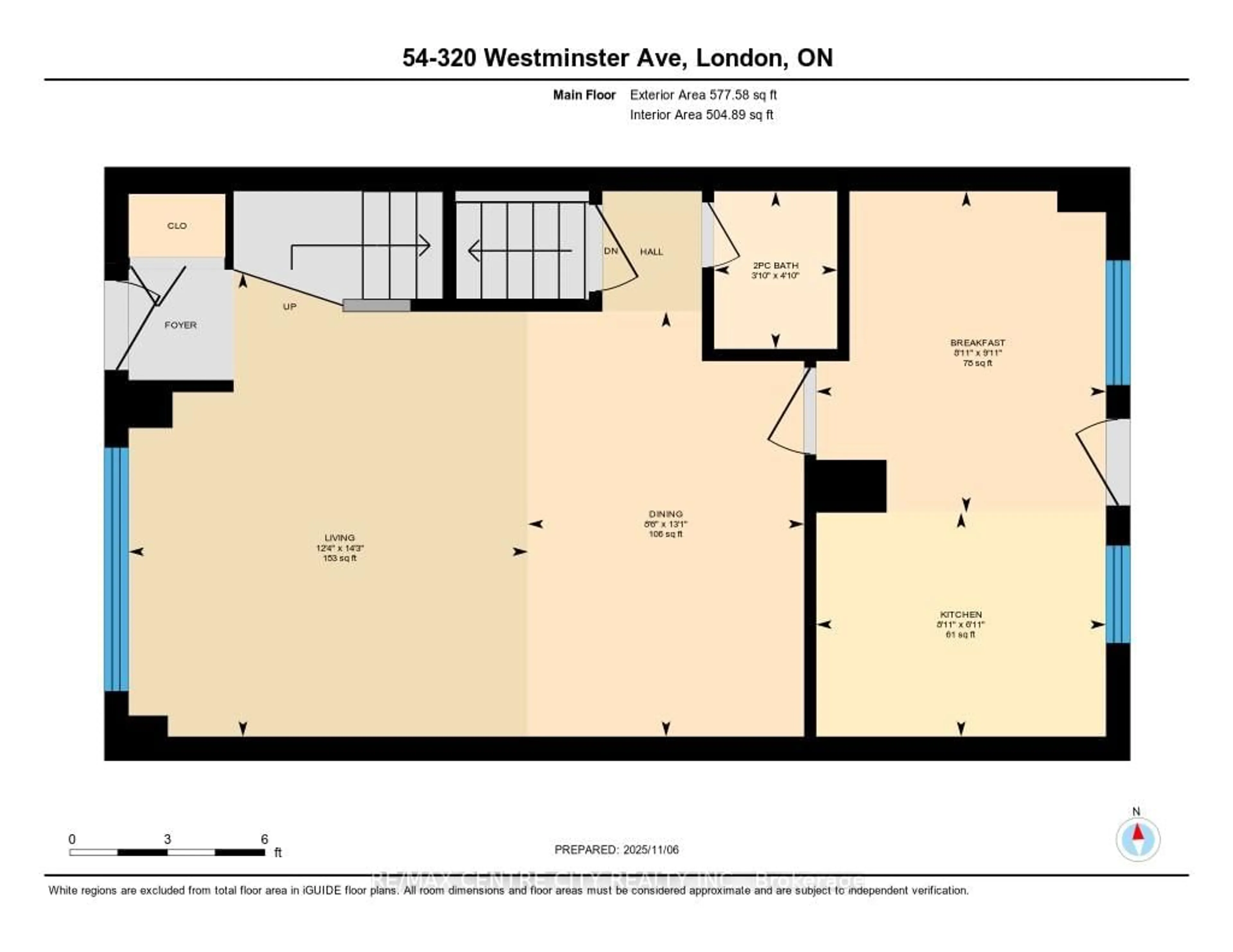 Floor plan for 320 Westminster Ave #54, London South Ontario N6C 5H5