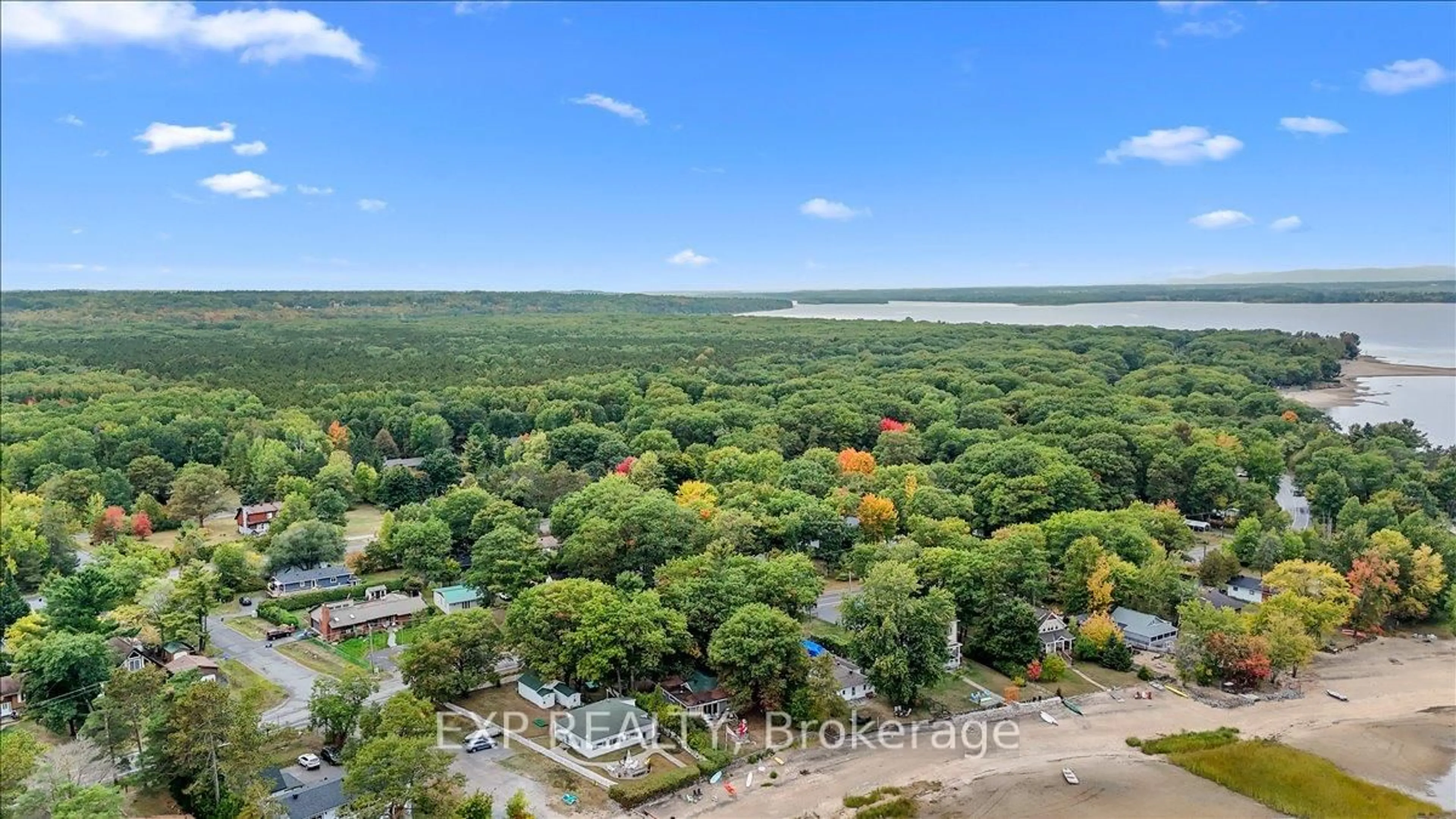 A pic from outside/outdoor area/front of a property/back of a property/a pic from drone, water/lake/river/ocean view for 488 Bayview Dr, Ottawa Ontario K0A 3M0