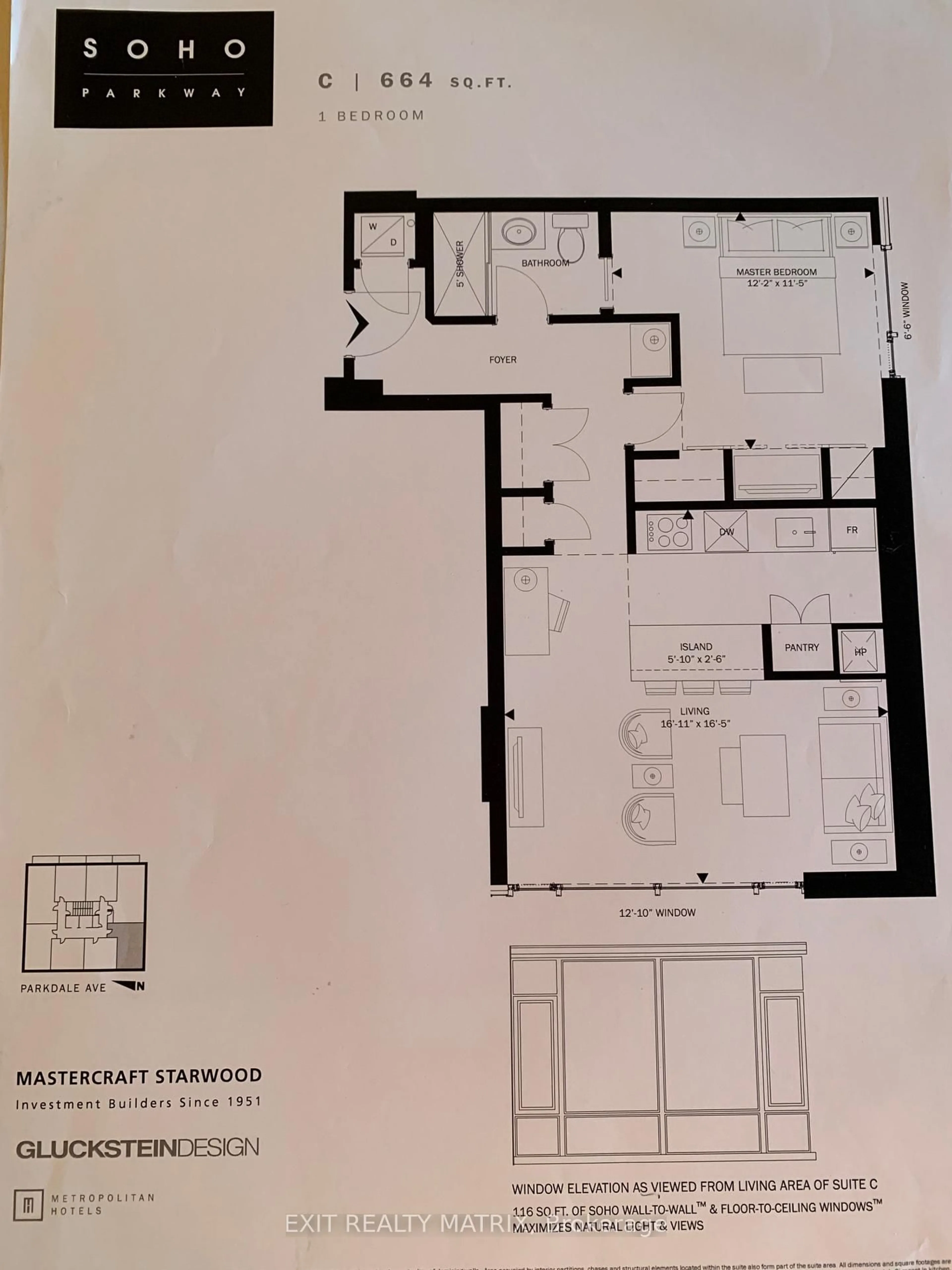 Floor plan for 201 Parkdale Ave #903, Ottawa Ontario K1Y 1E8