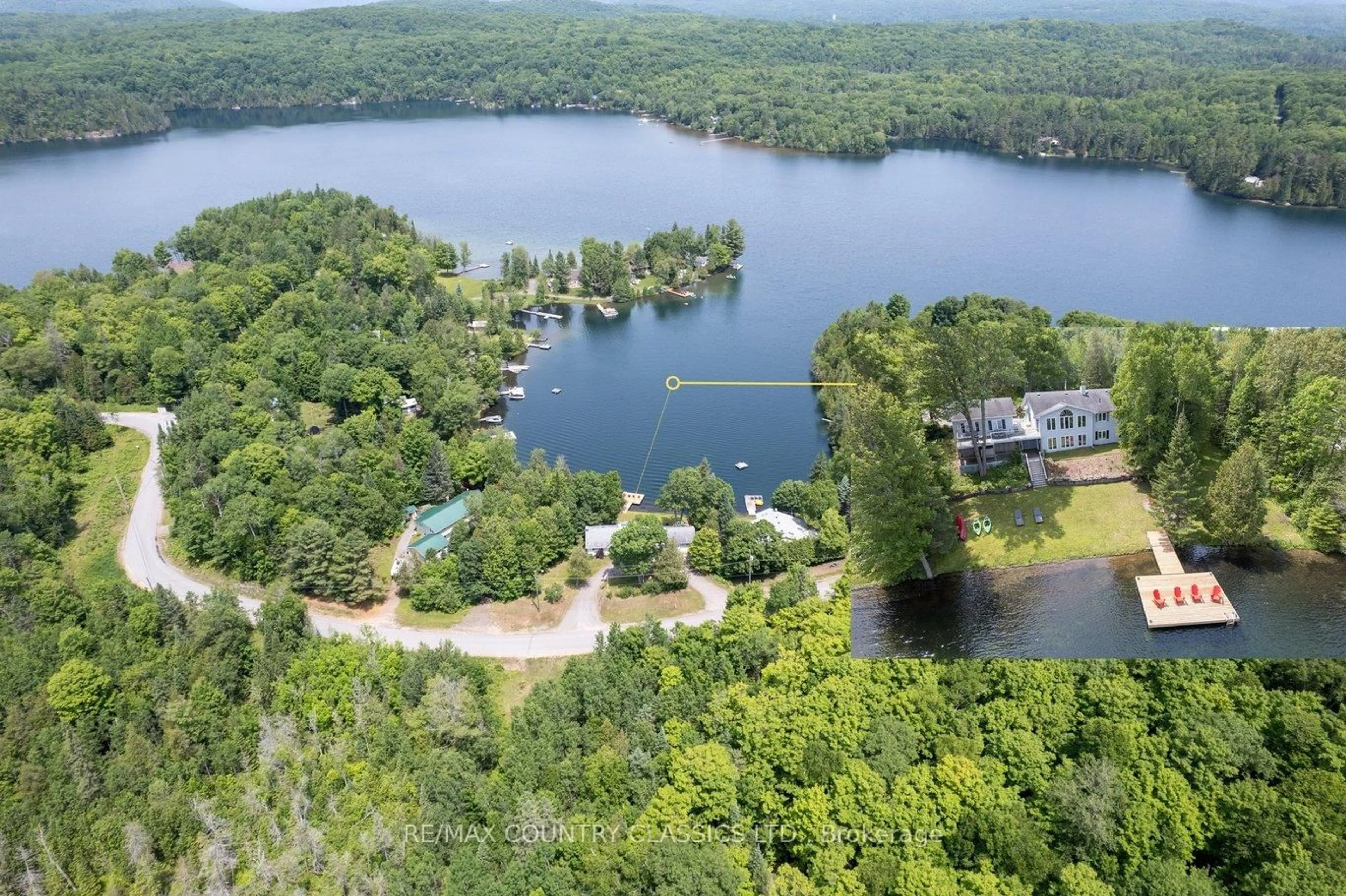 A pic from outside/outdoor area/front of a property/back of a property/a pic from drone, water/lake/river/ocean view for 112 Bay Shore Dr, Bancroft Ontario K0L 1C0