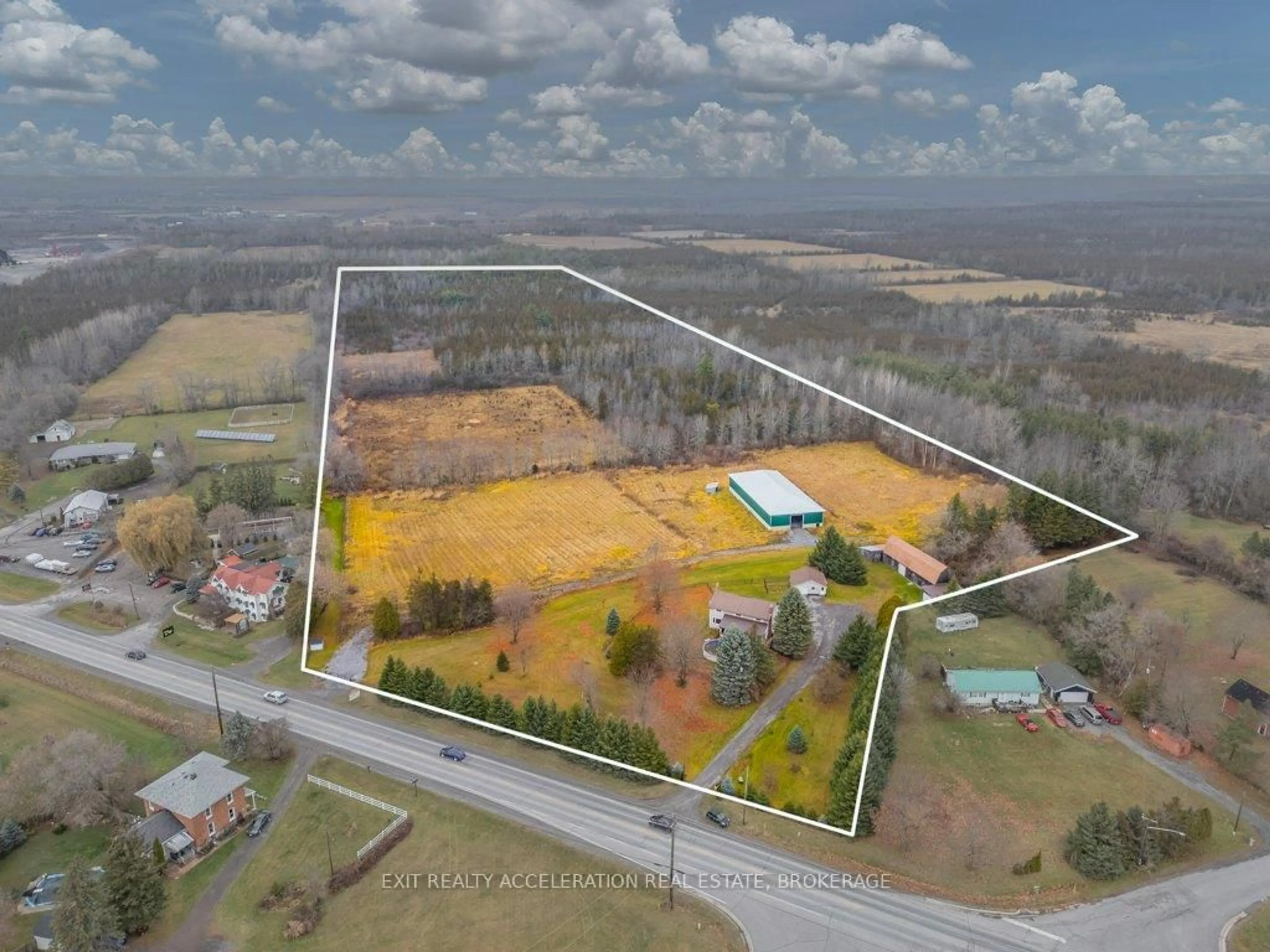 A pic from outside/outdoor area/front of a property/back of a property/a pic from drone, building for 8061 County Rd 2, Greater Napanee Ontario K0K 2W0