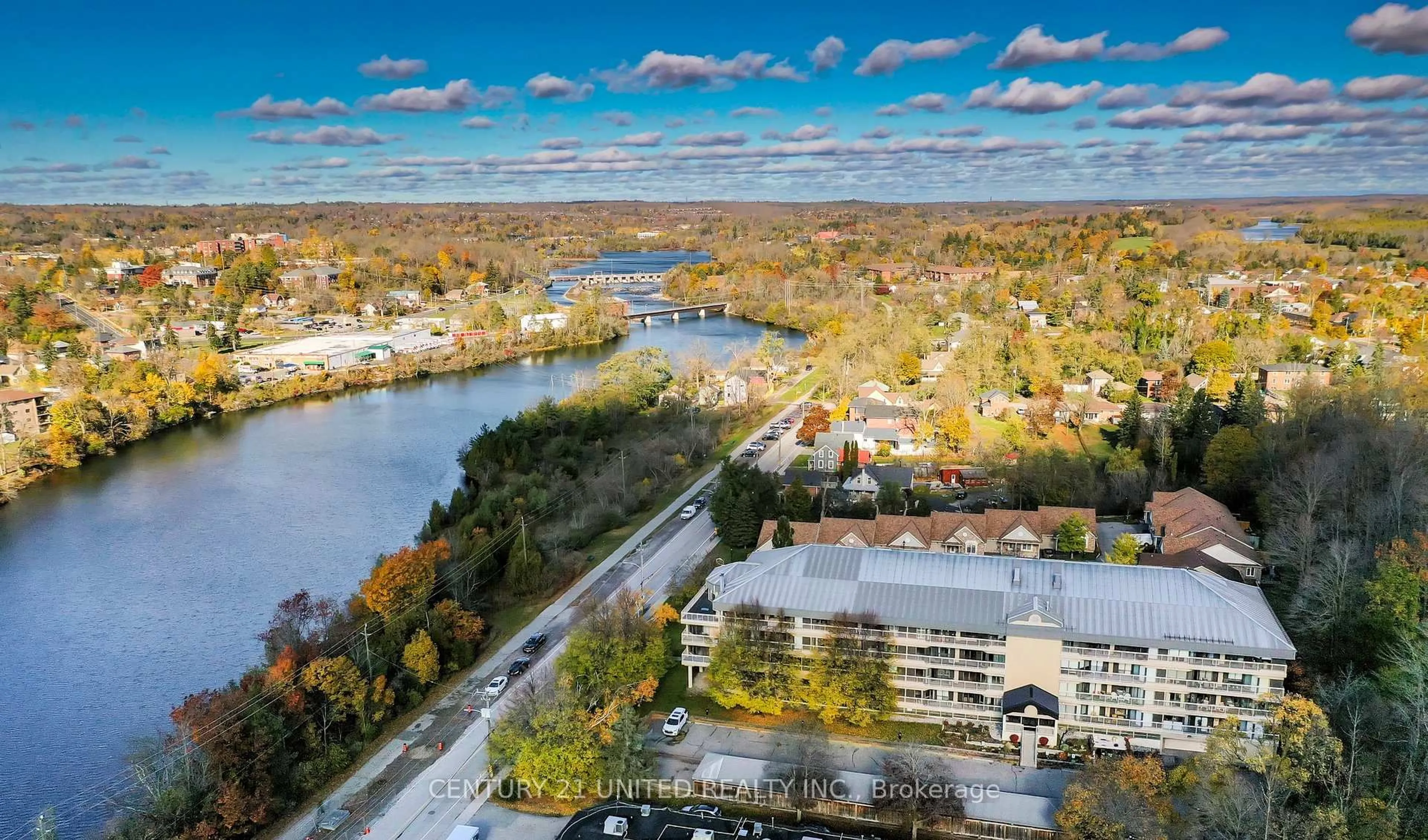 A pic from outside/outdoor area/front of a property/back of a property/a pic from drone, water/lake/river/ocean view for 40 Auburn St #208, Peterborough Ontario K9H 2G2
