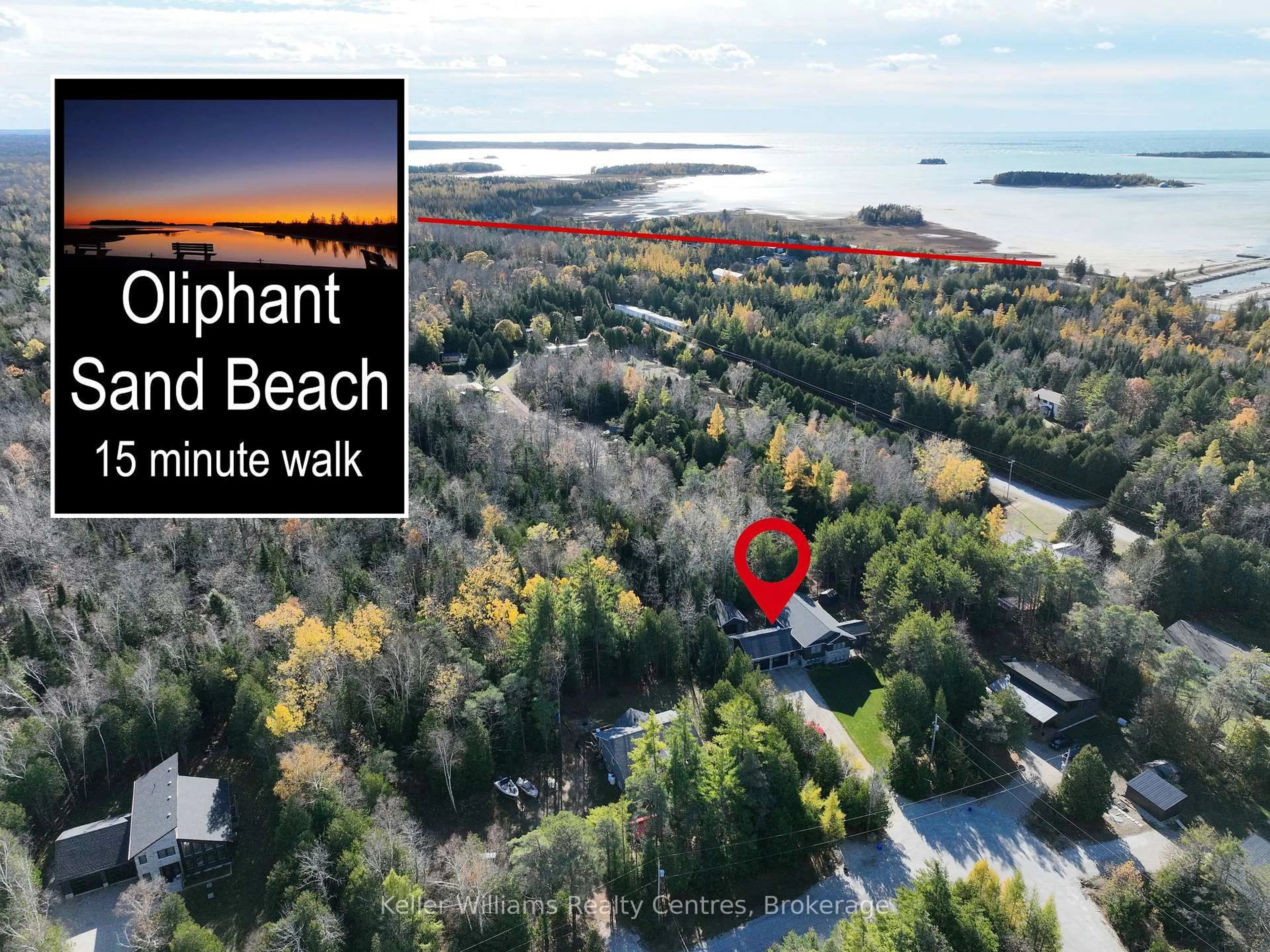 A pic from outside/outdoor area/front of a property/back of a property/a pic from drone, water/lake/river/ocean view for 18 Telford St, South Bruce Peninsula Ontario N0H 2T0