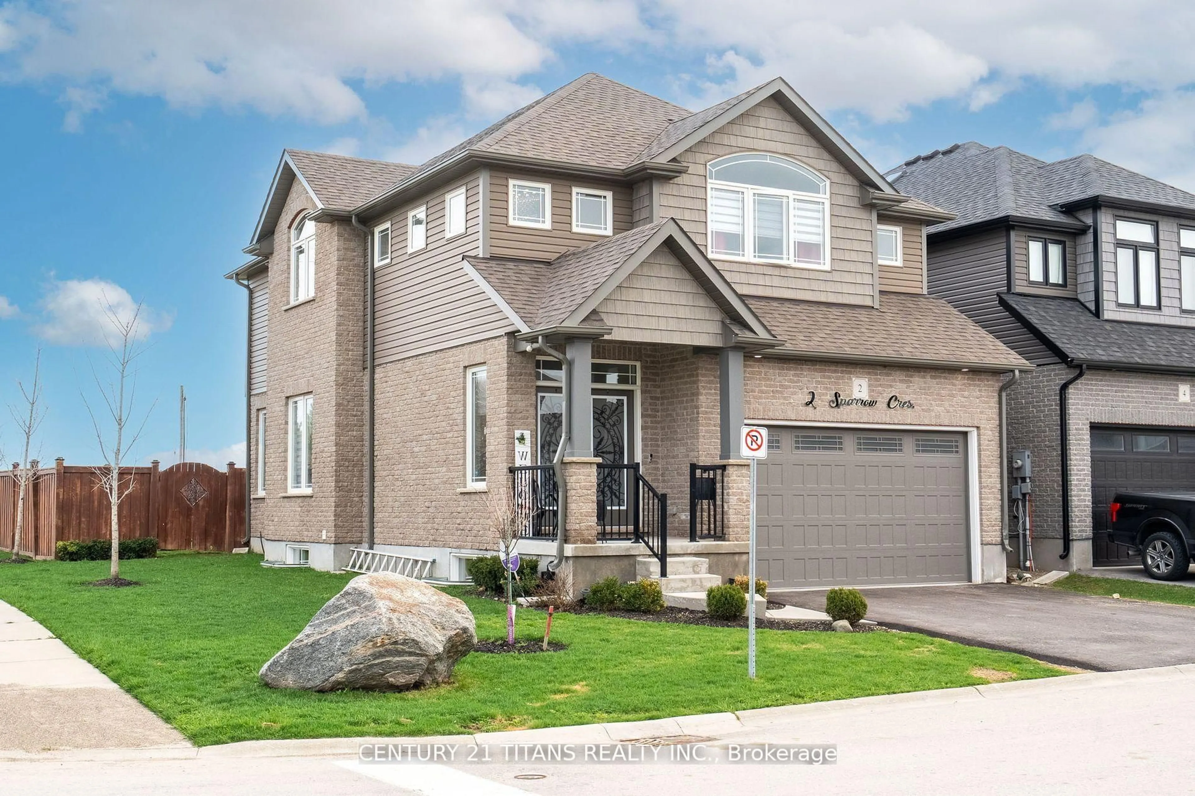 Home with brick exterior material, street for 2 Sparrow Cres, East Luther Grand Valley Ontario L9W 7P2