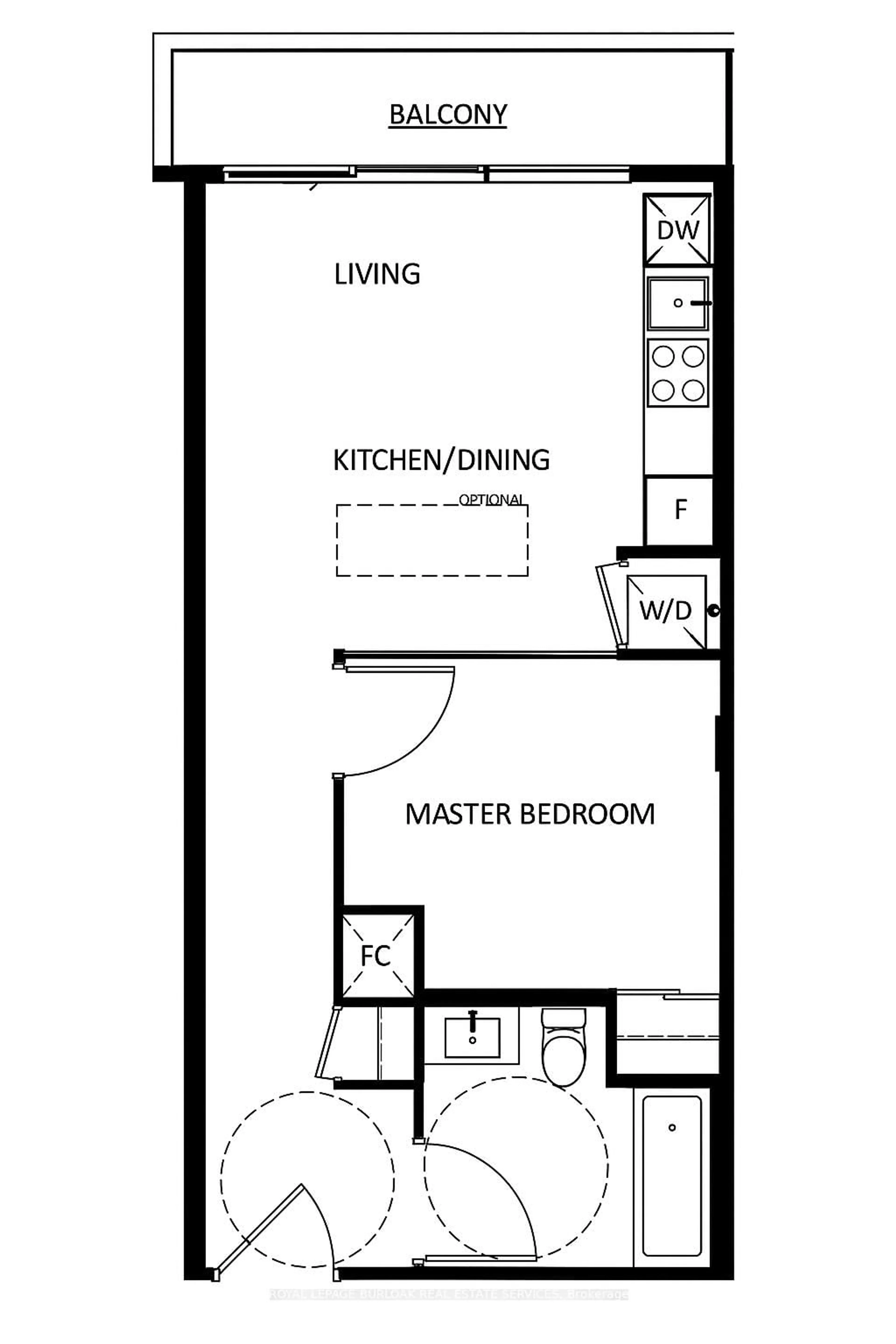 Floor plan for 1 Jarvis St #1418, Hamilton Ontario L8R 3J2