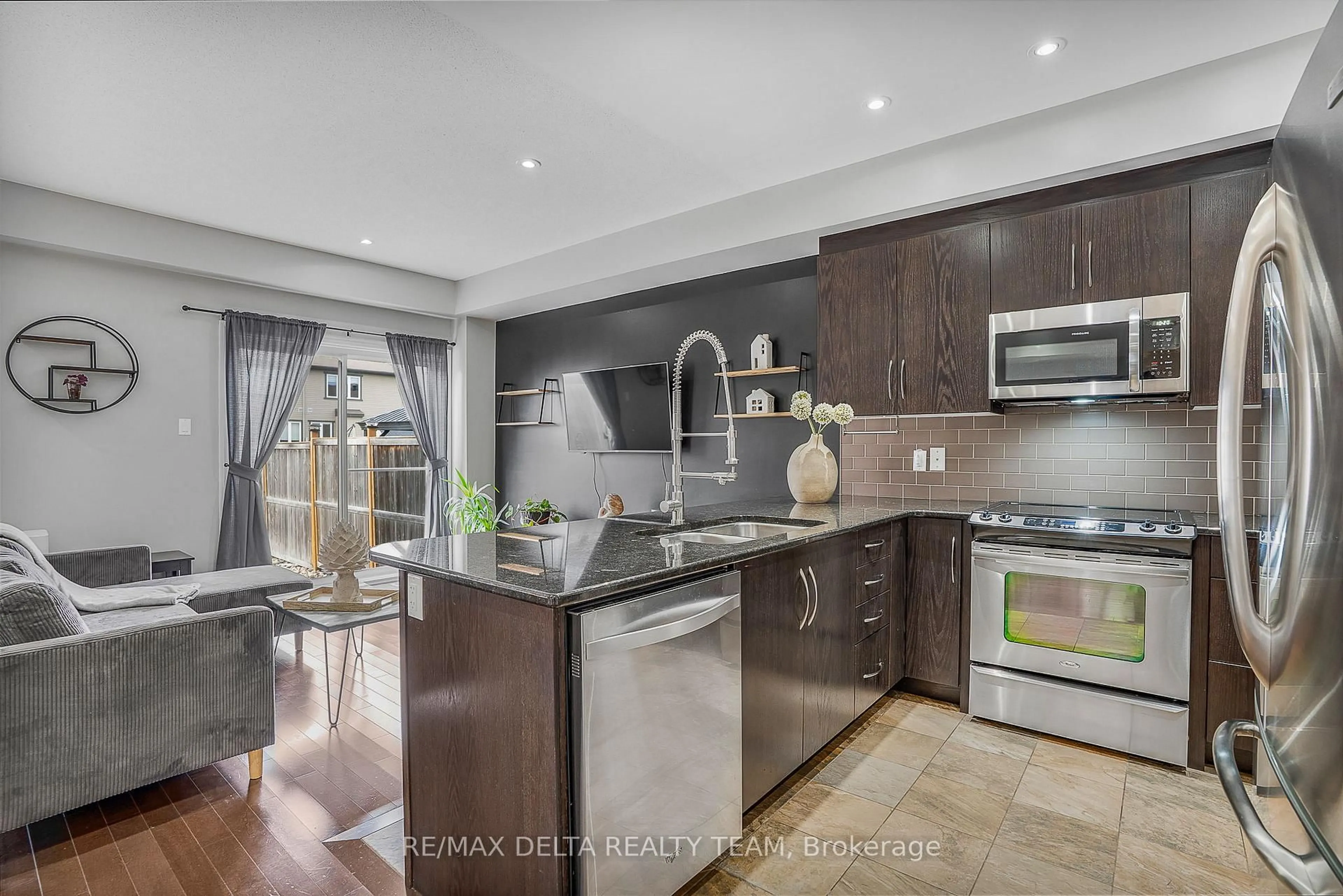 Open concept kitchen, ceramic/tile floor for 2210 Descartes St, Orleans Ontario K4A 0W4