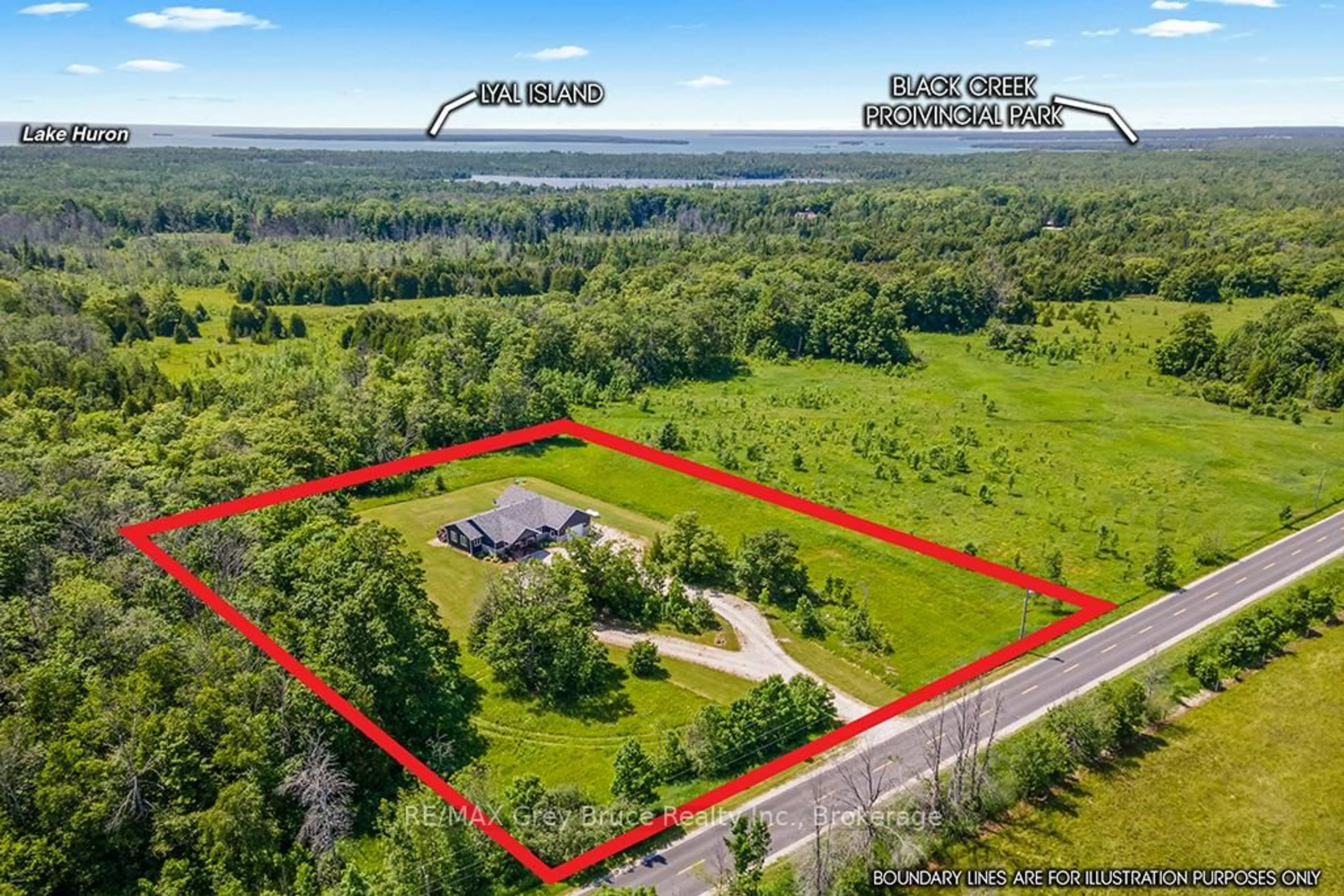 A pic from outside/outdoor area/front of a property/back of a property/a pic from drone, water/lake/river/ocean view for 1379 West Rd, Northern Bruce Peninsula Ontario N0H 1W0