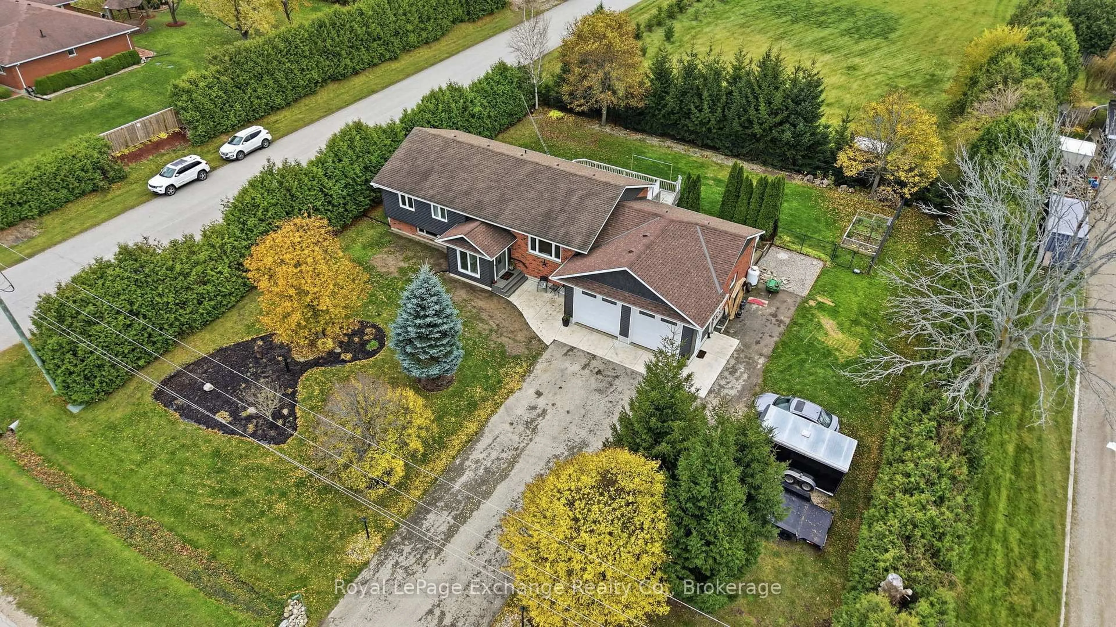 A pic from outside/outdoor area/front of a property/back of a property/a pic from drone, street for 2295 12th Concession, Huron-Kinloss Ontario N2Z 2X3