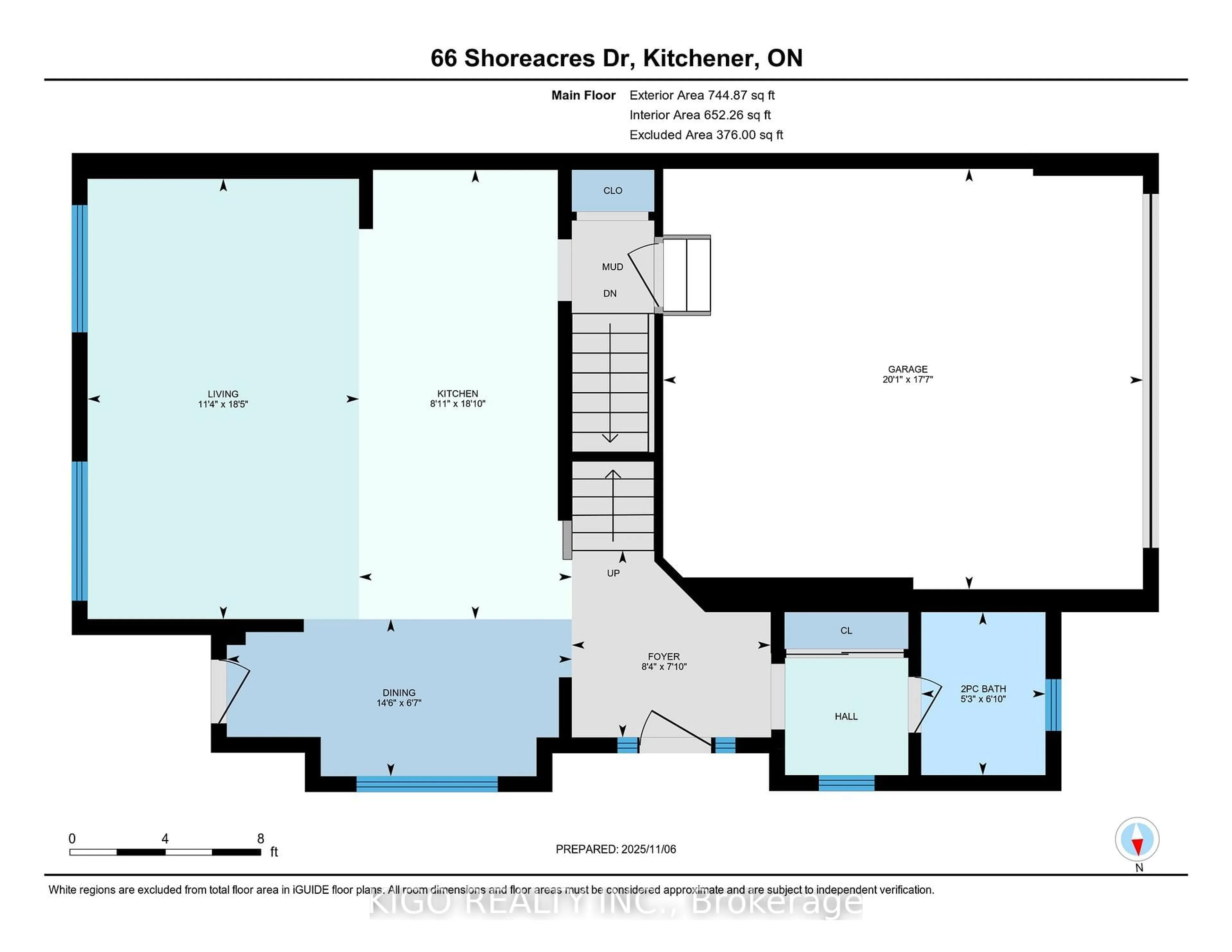 Floor plan for 66 Shoreacres Dr, Kitchener Ontario N2R 0K7