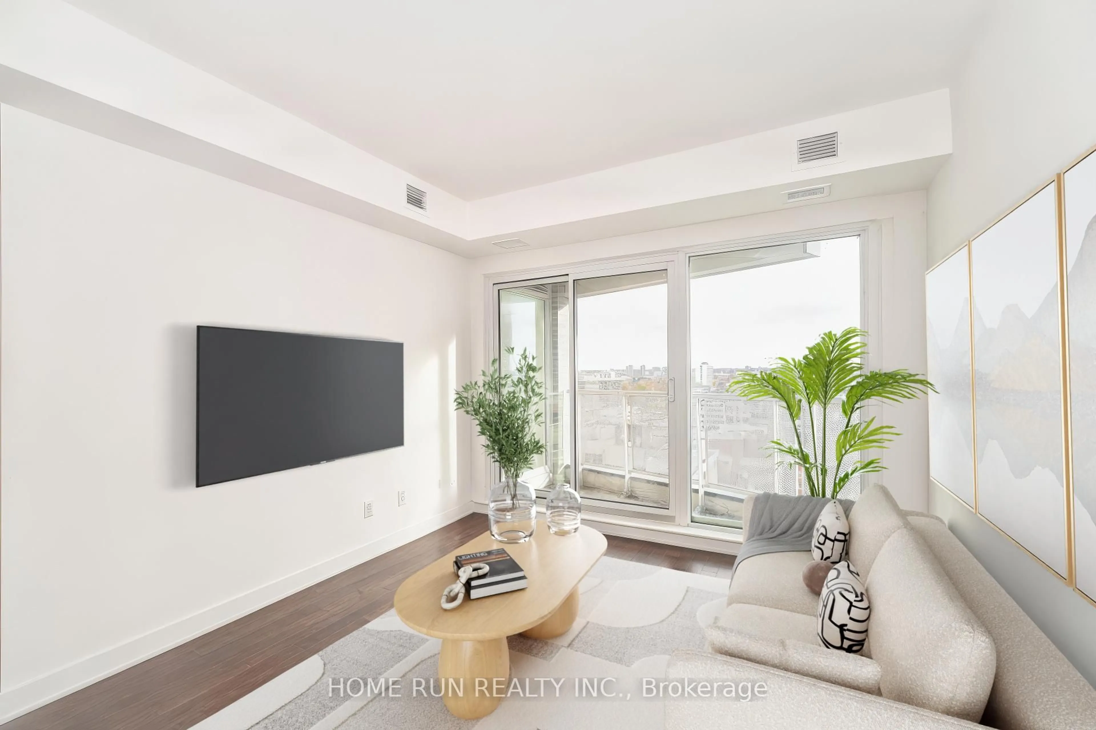 Living room with furniture, wood/laminate floor for 40 Nepean St #1306, Ottawa Ontario K2P 0X5