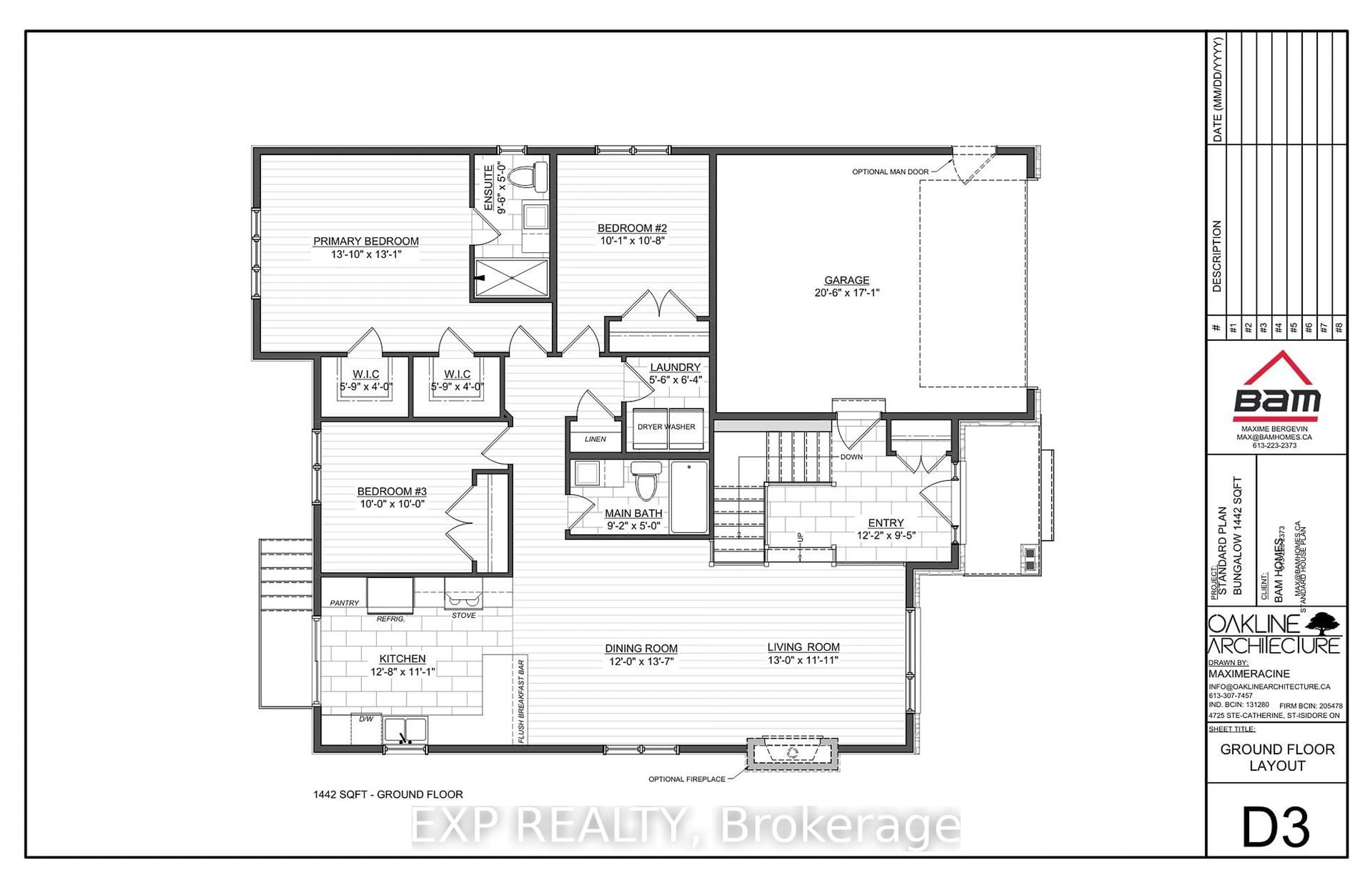 Floor plan for Lot 3 1 St, North Stormont Ontario K0C 1K0