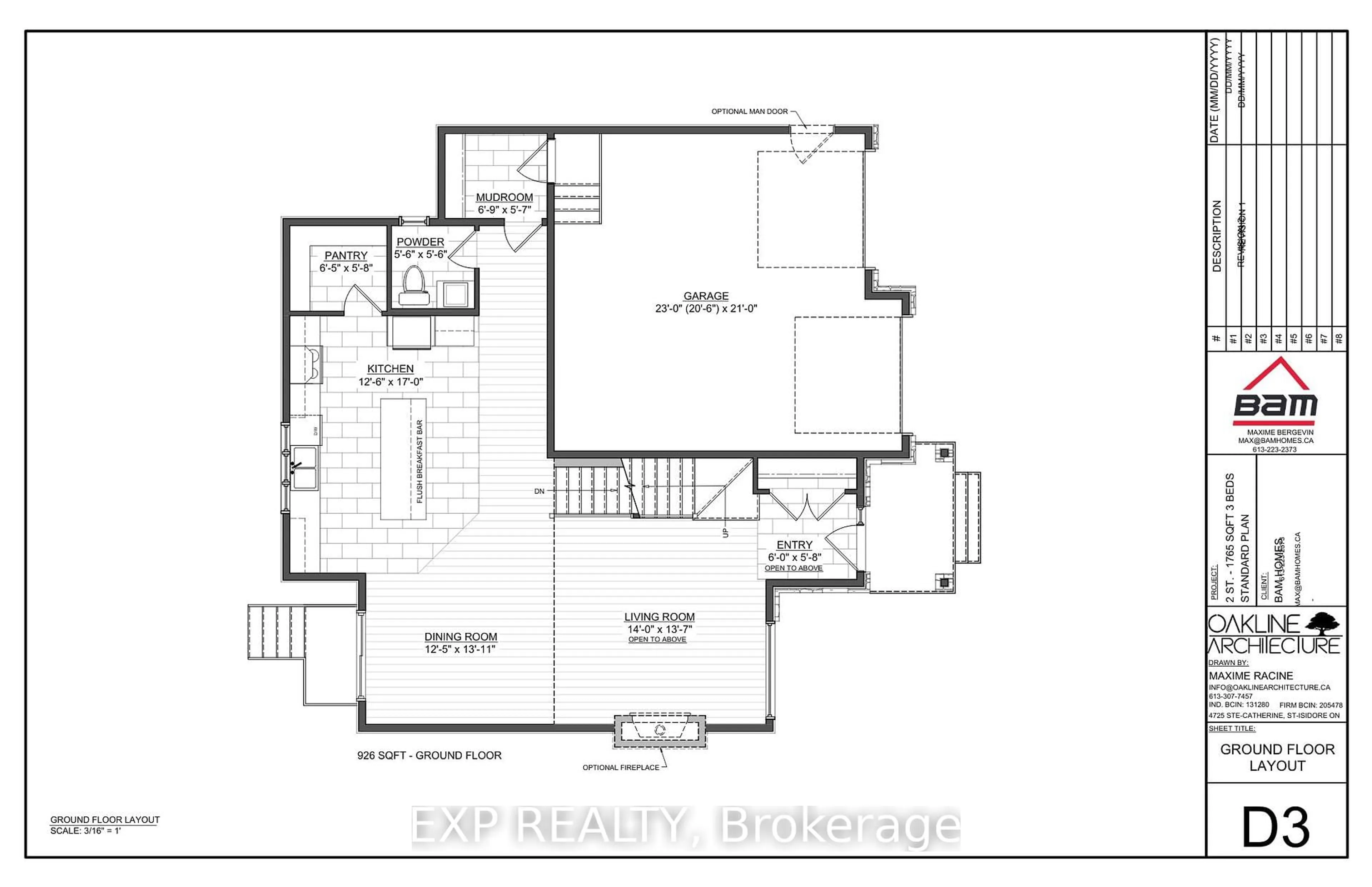 Floor plan for Lot 1 1 St, North Stormont Ontario K0C 1K0