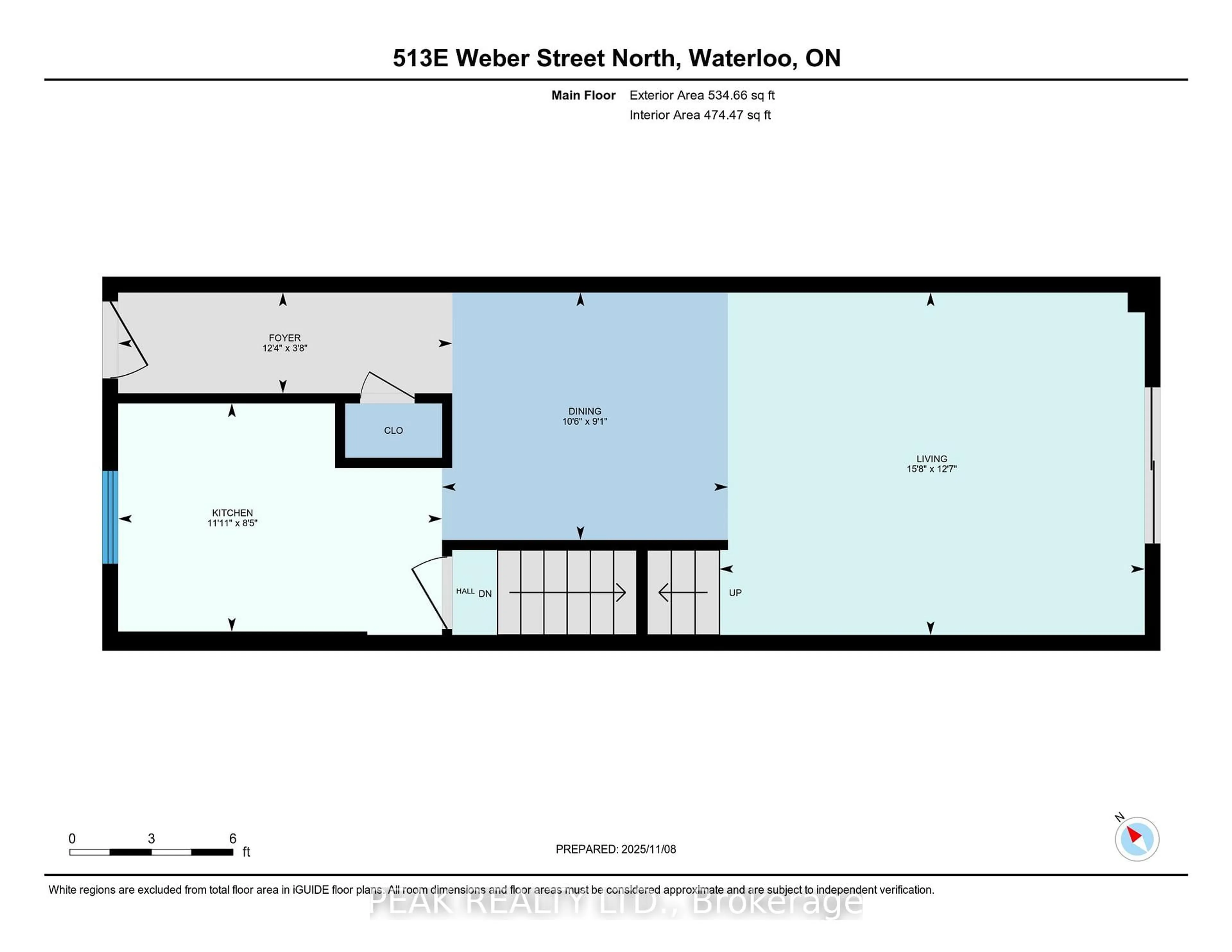 Floor plan for 513 Weber St #E, Waterloo Ontario N2L 4G1