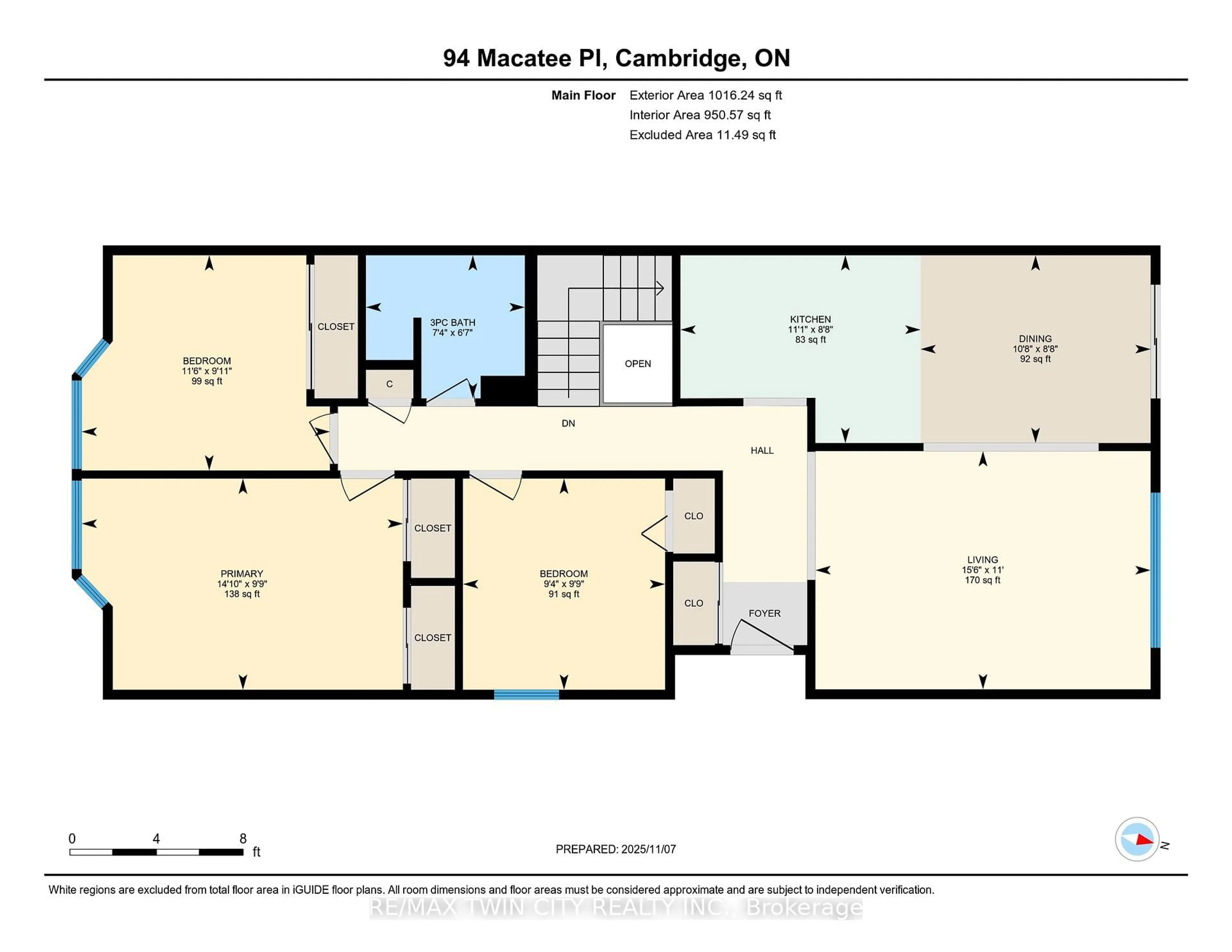 Floor plan for 94 Macatee Pl, Cambridge Ontario N1R 6Z8