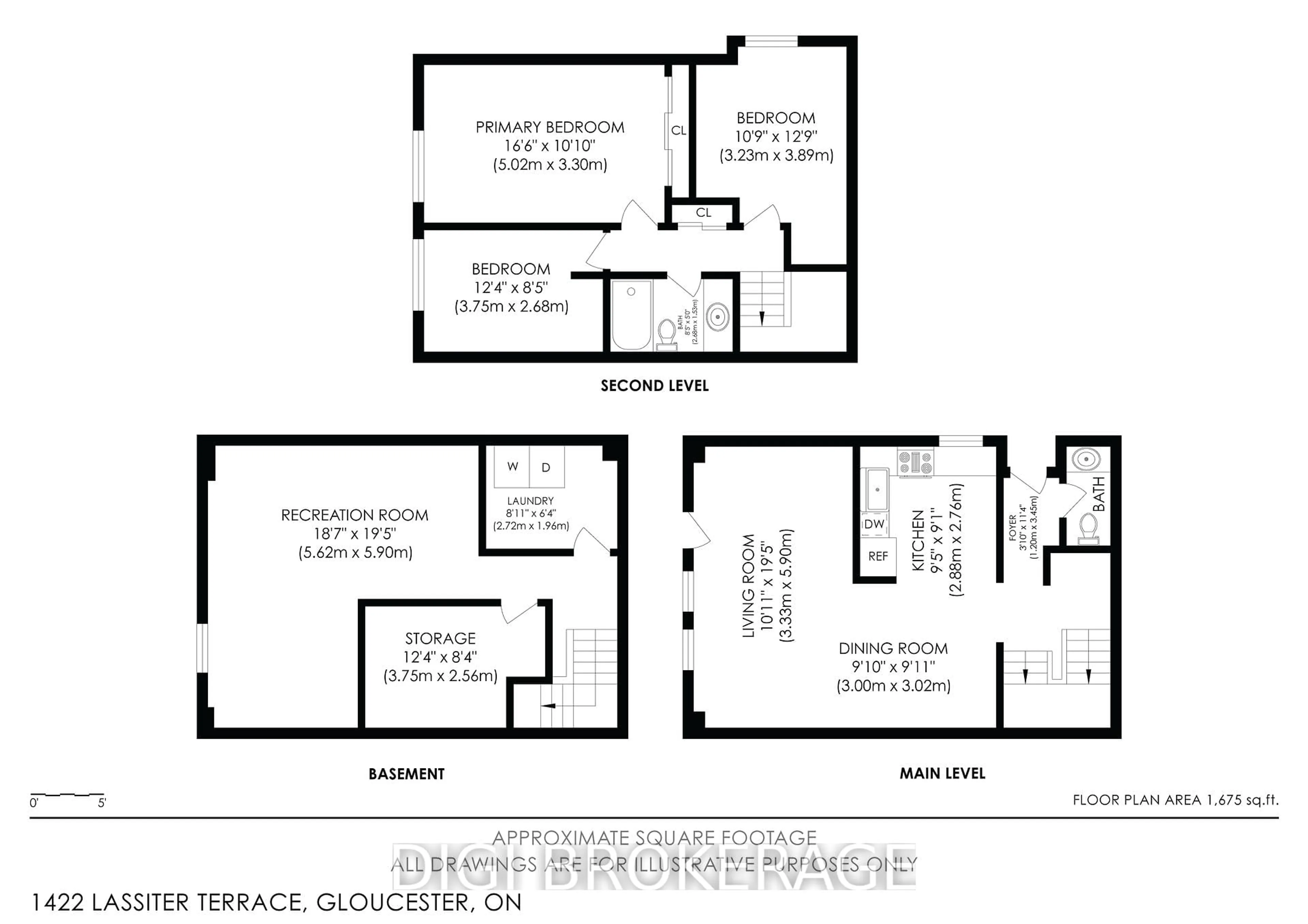 Floor plan for 1422 Lassiter Terr, Ottawa Ontario K1J 8N3