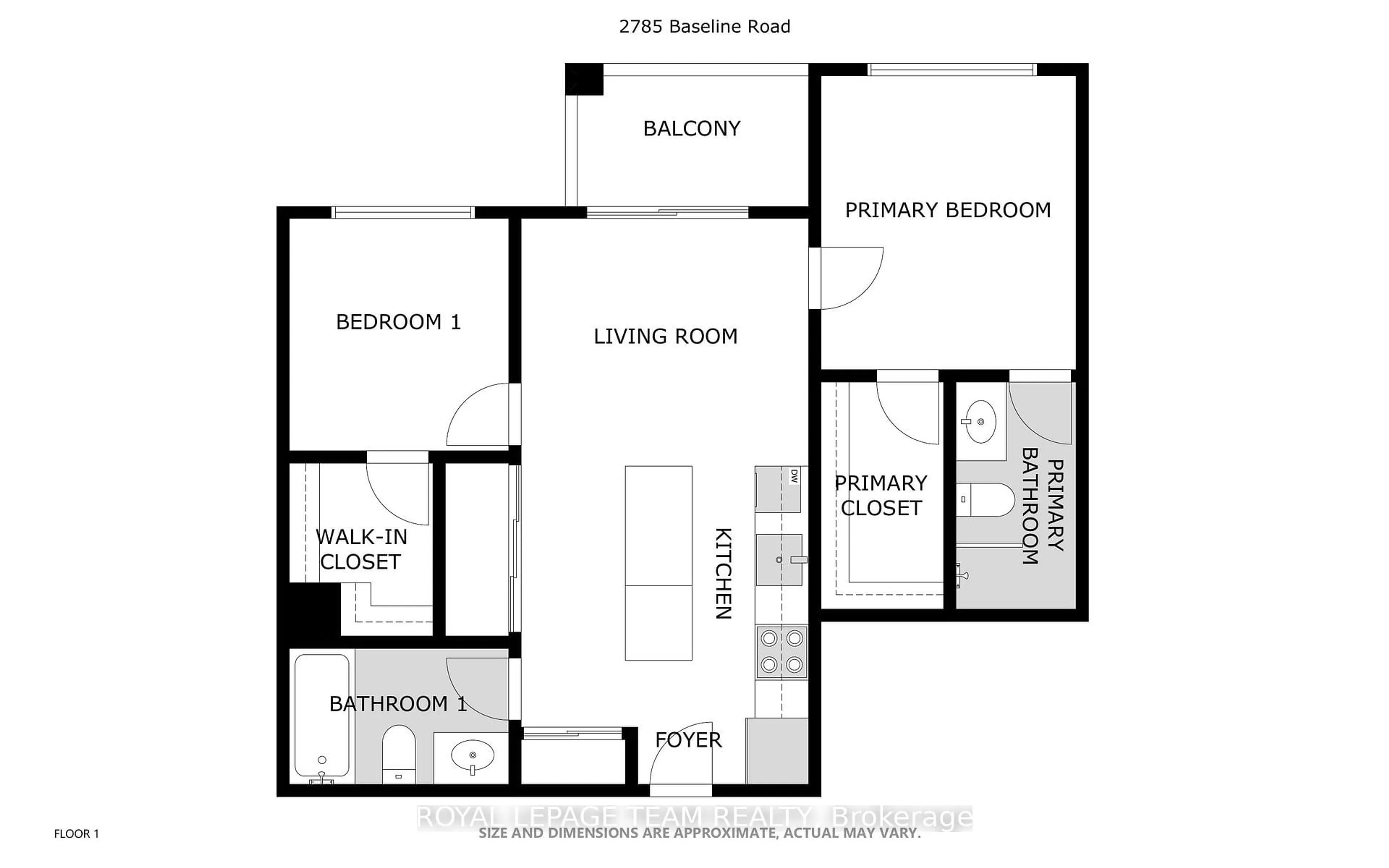 Floor plan for 2785 Baseline Rd #201, Ottawa Ontario K2H 1G9