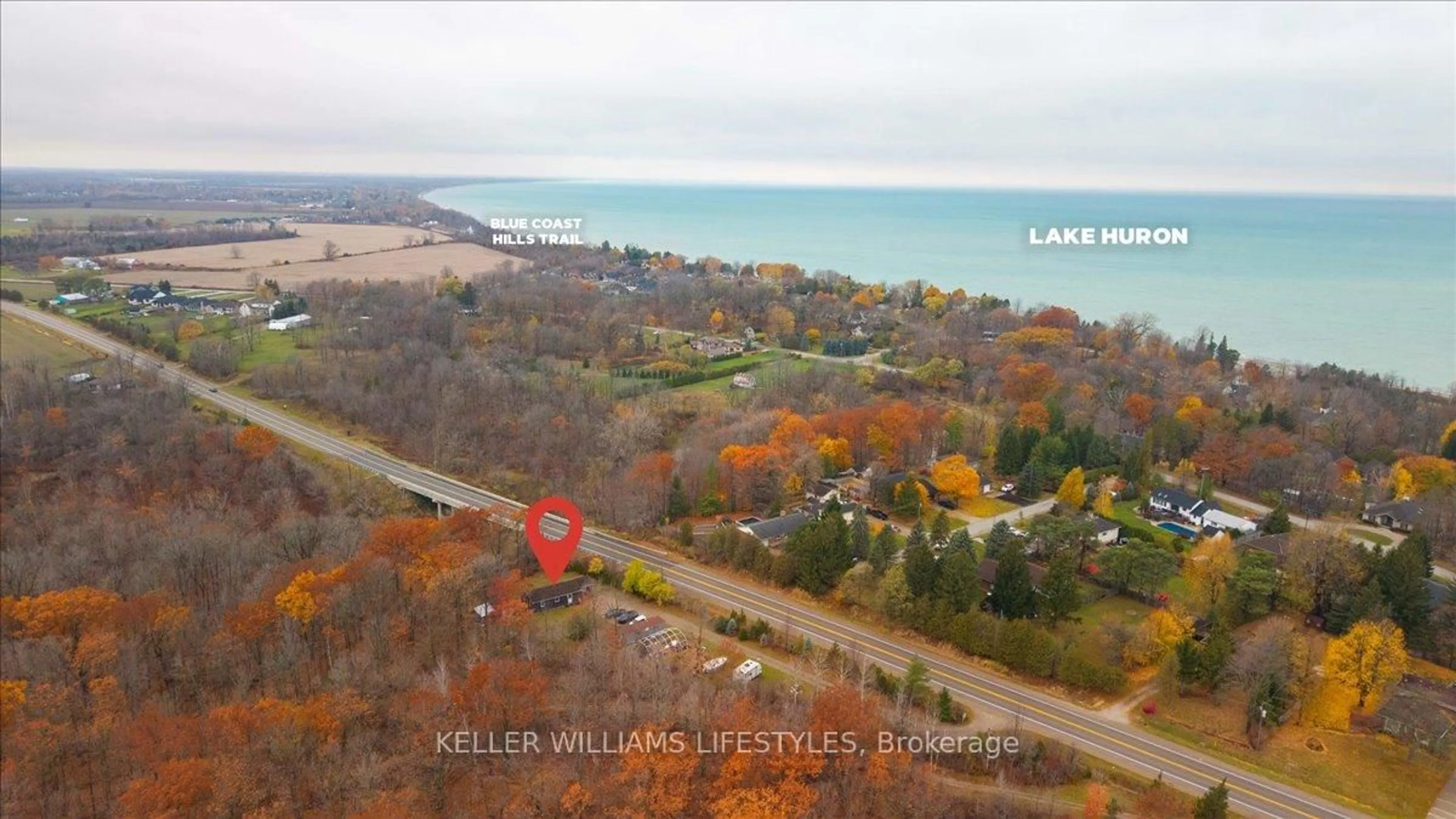 A pic from outside/outdoor area/front of a property/back of a property/a pic from drone, water/lake/river/ocean view for 4239 Lakeshore Rd, Plympton-Wyoming Ontario N0N 1J6