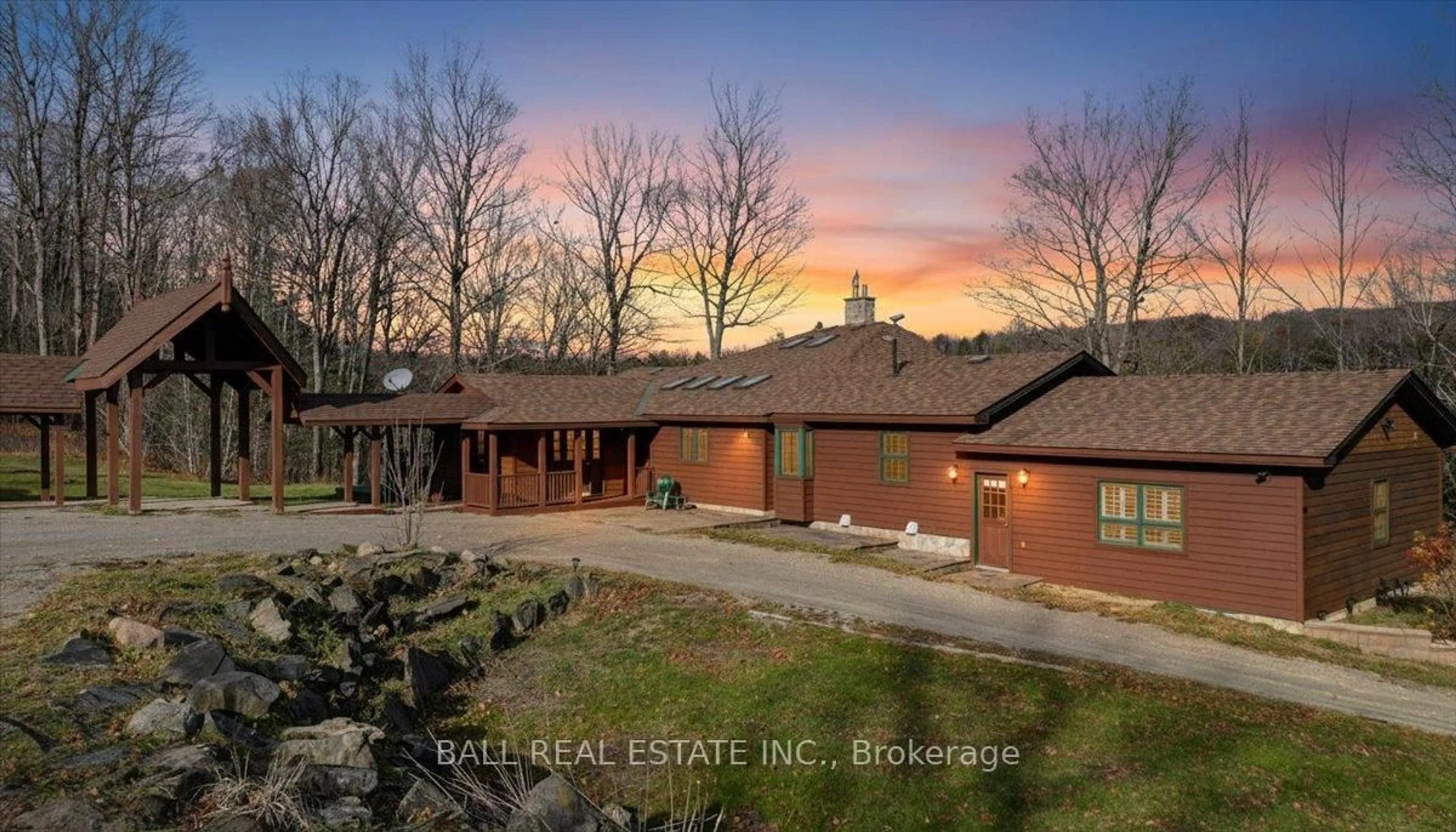 A pic from outside/outdoor area/front of a property/back of a property/a pic from drone, water/lake/river/ocean view for 78 Cleland Crt, Coe Hill Ontario K0L 1P0