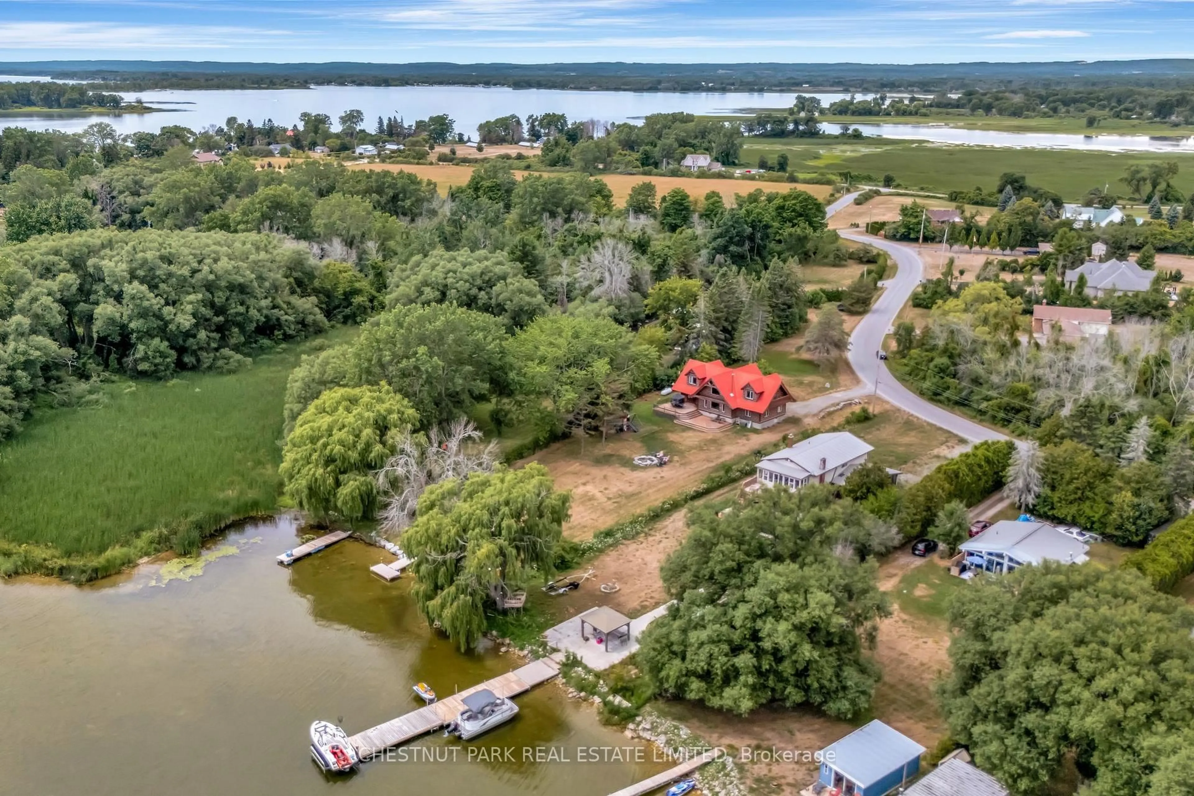 A pic from outside/outdoor area/front of a property/back of a property/a pic from drone, water/lake/river/ocean view for 80 Hiscock Shores Rd, Prince Edward County Ontario K0K 1L0