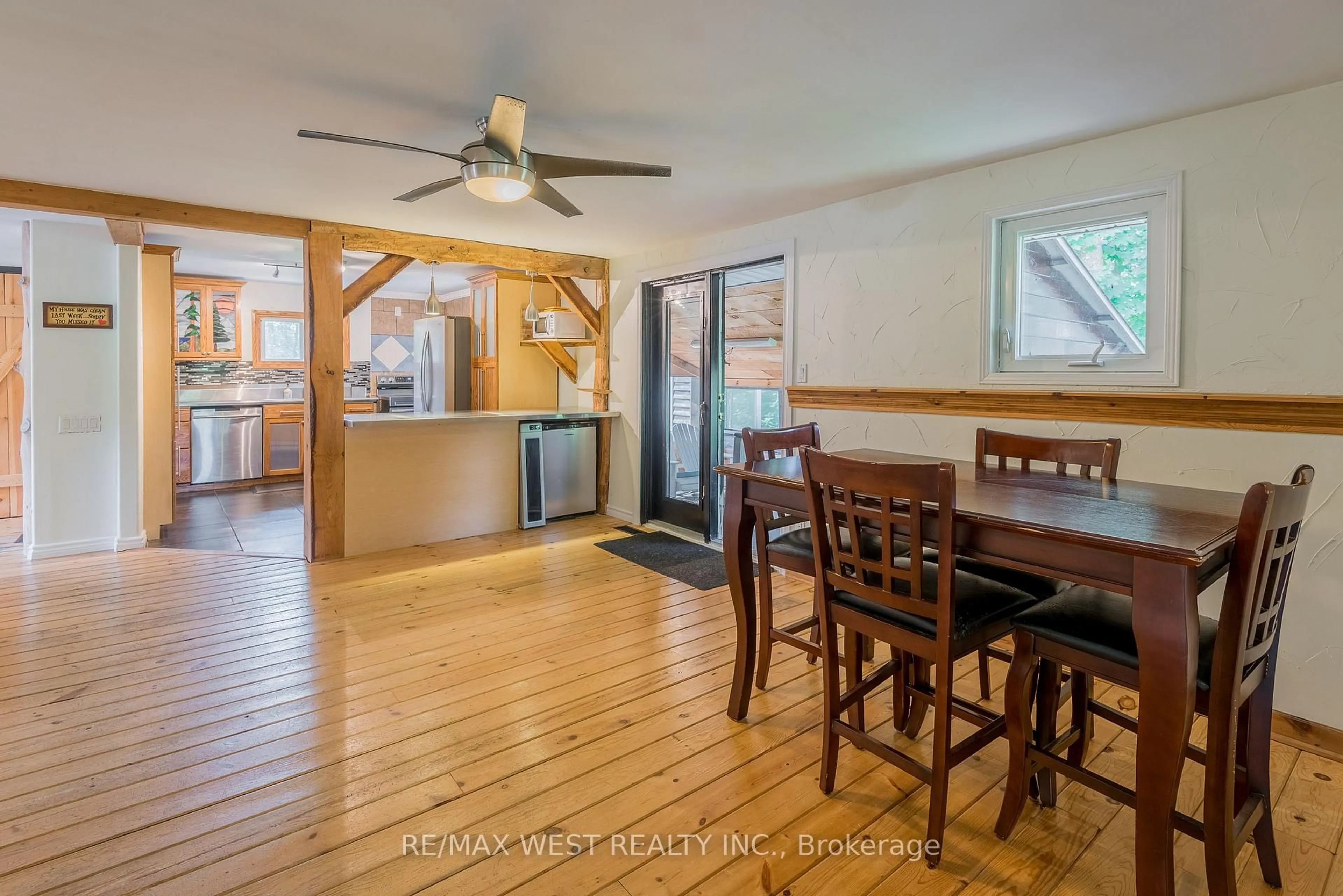 Open concept kitchen, wood/laminate floor for 8 Robins Lane, Kawartha Lakes Ontario L0K 1W0